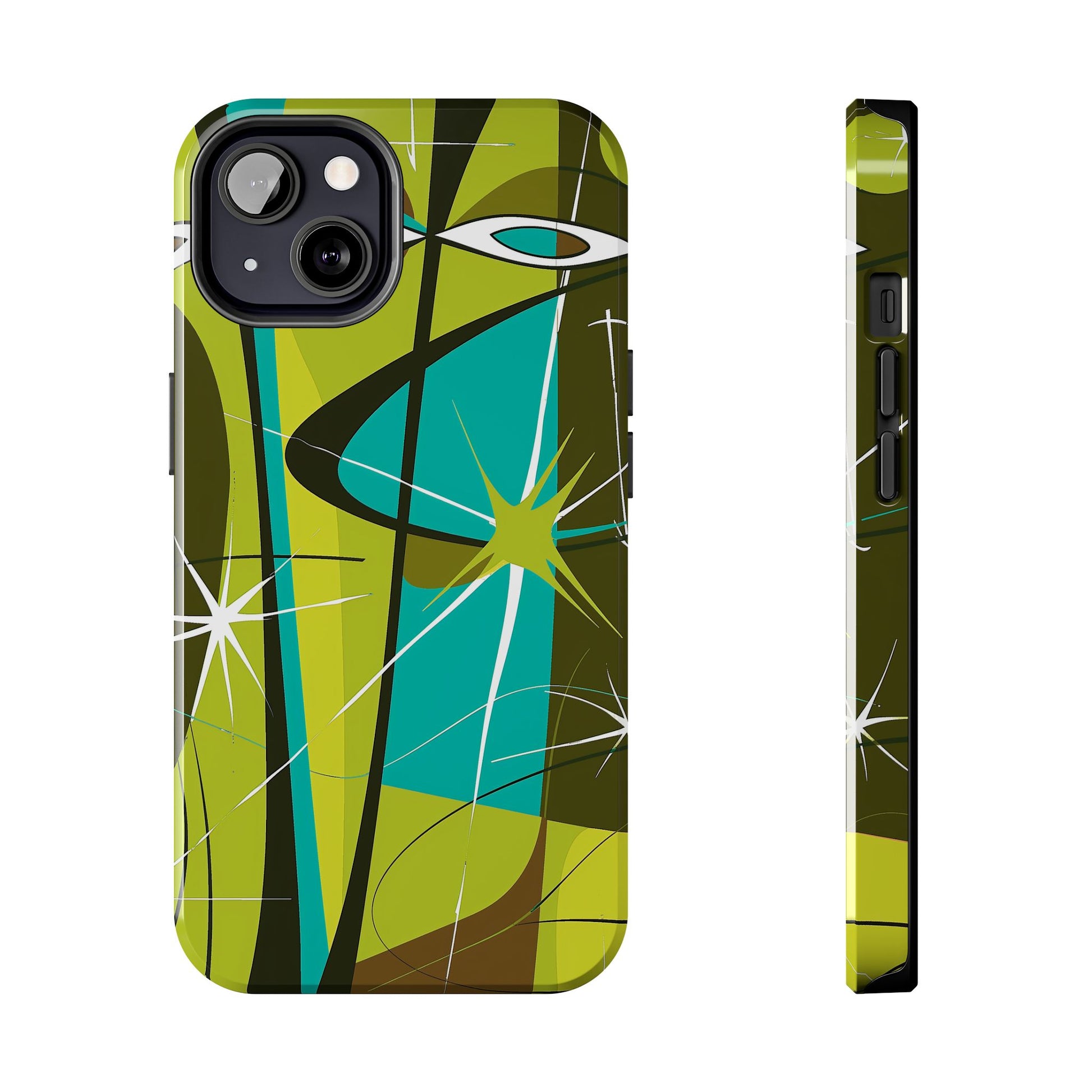 Mid Century Modern Star Design Phone Case, Earth Tone Colors, Retro Style Smartphone Cover, Vintage Phone Case, iPhone 14 Case, Apple iPhone