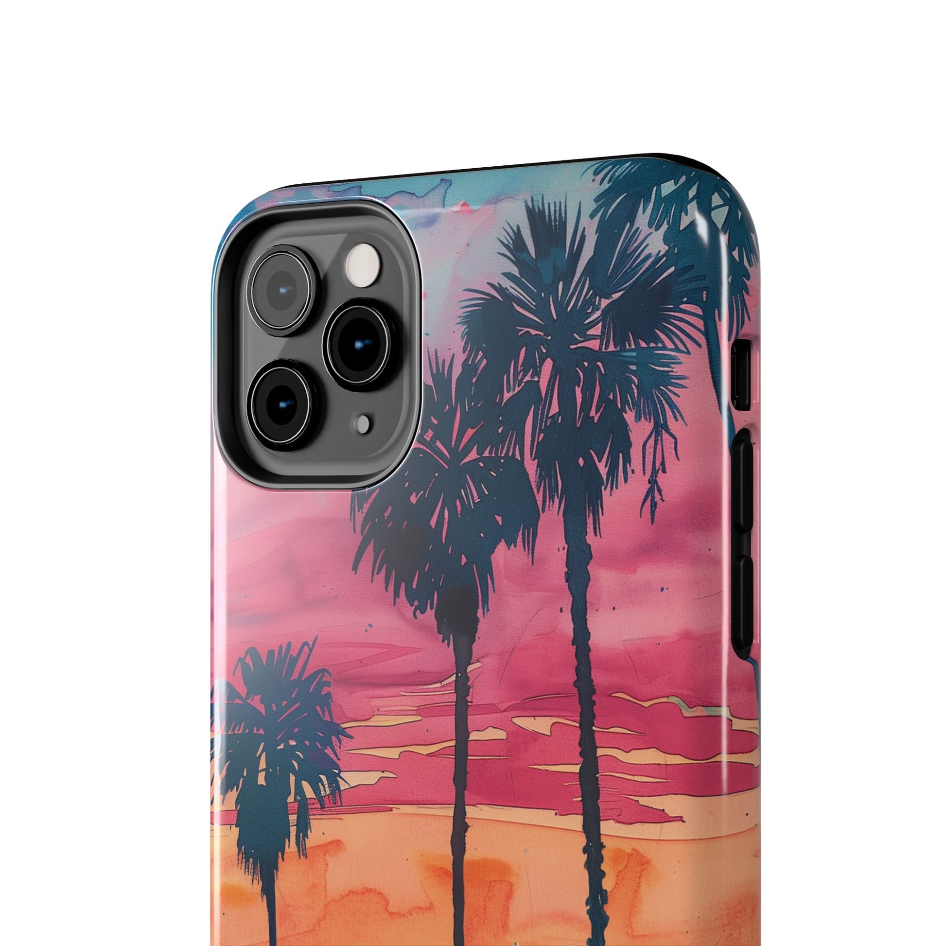 Los Angeles Sunset iPhone Case, Golden Hour Scenic View, Hollywood Hills Sunset Phone Case, Palm Trees Phone Case, iphone 15 pro max case