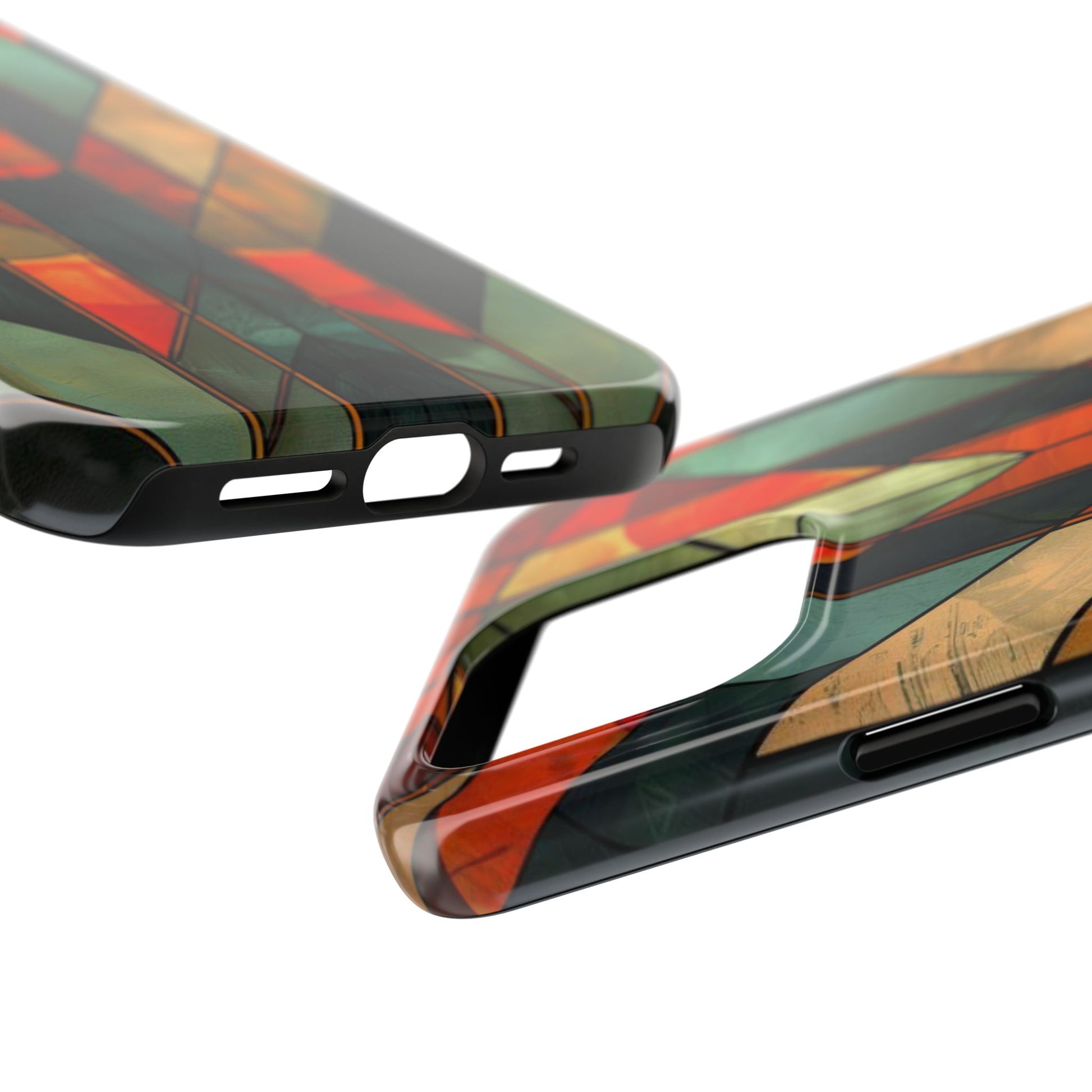 Noir Art Deco Colorful Stained Glass - Durable Dual Layer Iphone Case - Architect Phone Case