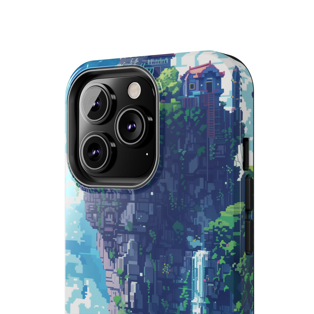 Pixel Art Video Game Landscapes Phone Case, Retro Gaming Pixelated Design, Geeky Gamer Phone Cover, Unique Video Game Art Accessories