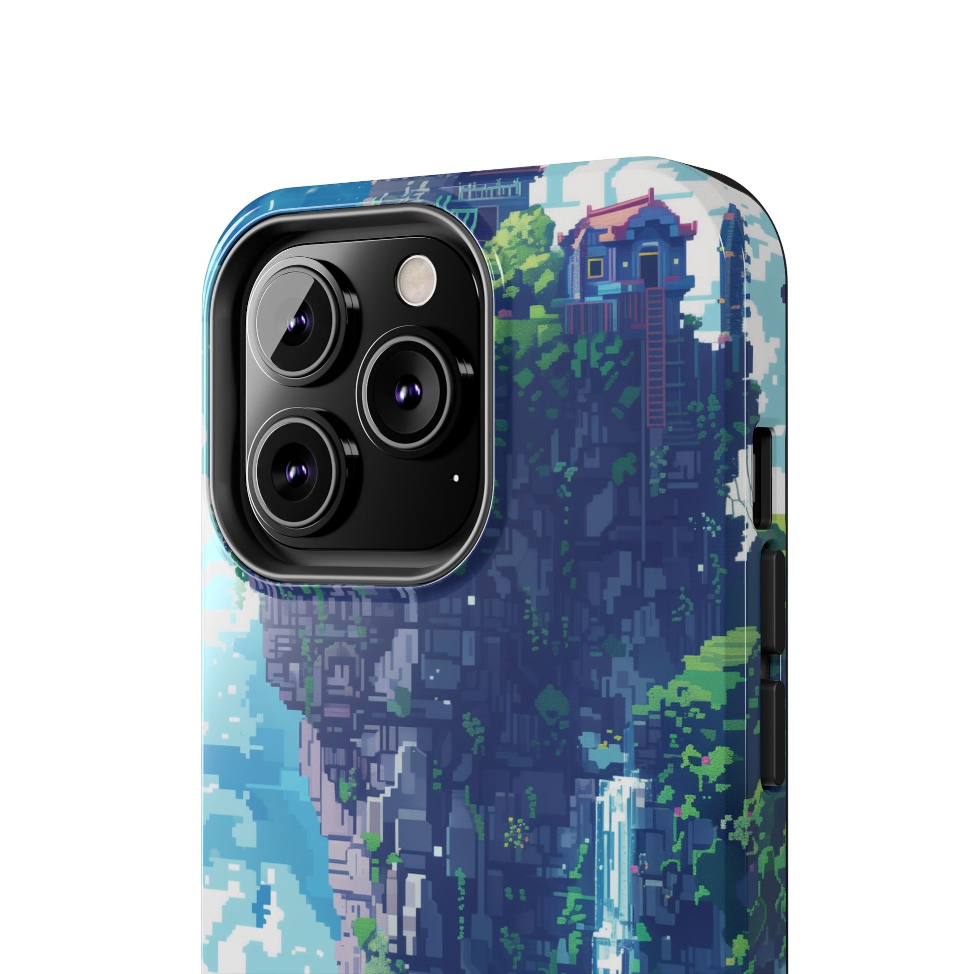 Pixel Art Video Game Landscapes Phone Case, Retro Gaming Pixelated Design, Geeky Gamer Phone Cover, Unique Video Game Art Accessories