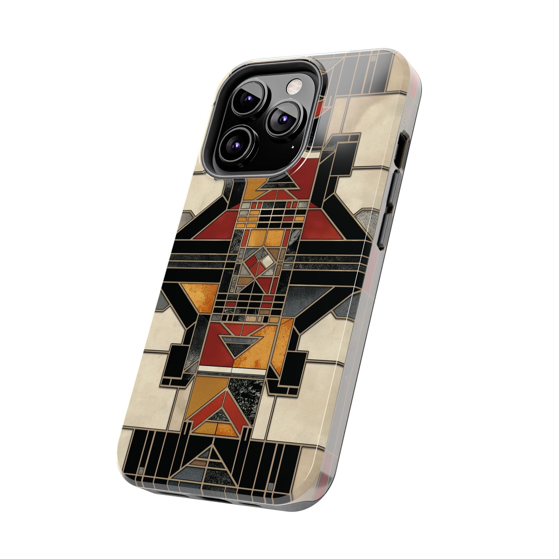Frank Lloyd Wright Inspired Stained Glass Phone Case - Geometric Elegance for iPhone Models