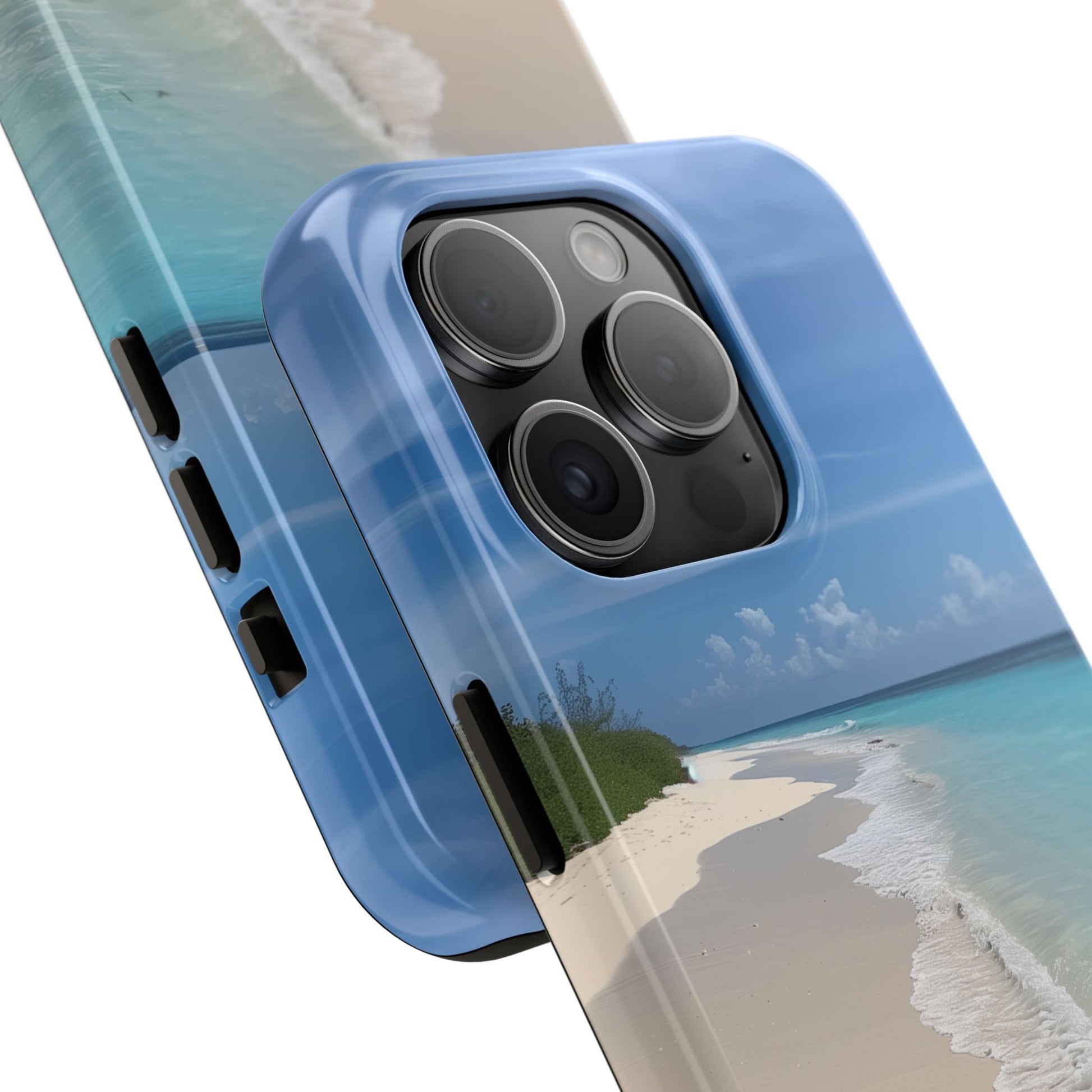 Ocean Beach Scene Phone Case White Sand Turquoise Water iPhone 13 14 15 16 Pro Max Plus Samsung Galaxy S23 Sunset Sunshine Oceanfront Cruise