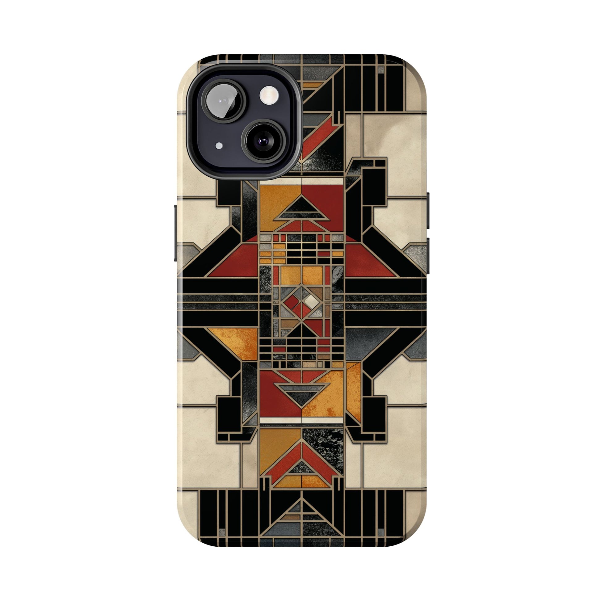 Frank Lloyd Wright Inspired Stained Glass Phone Case - Geometric Elegance for iPhone Models
