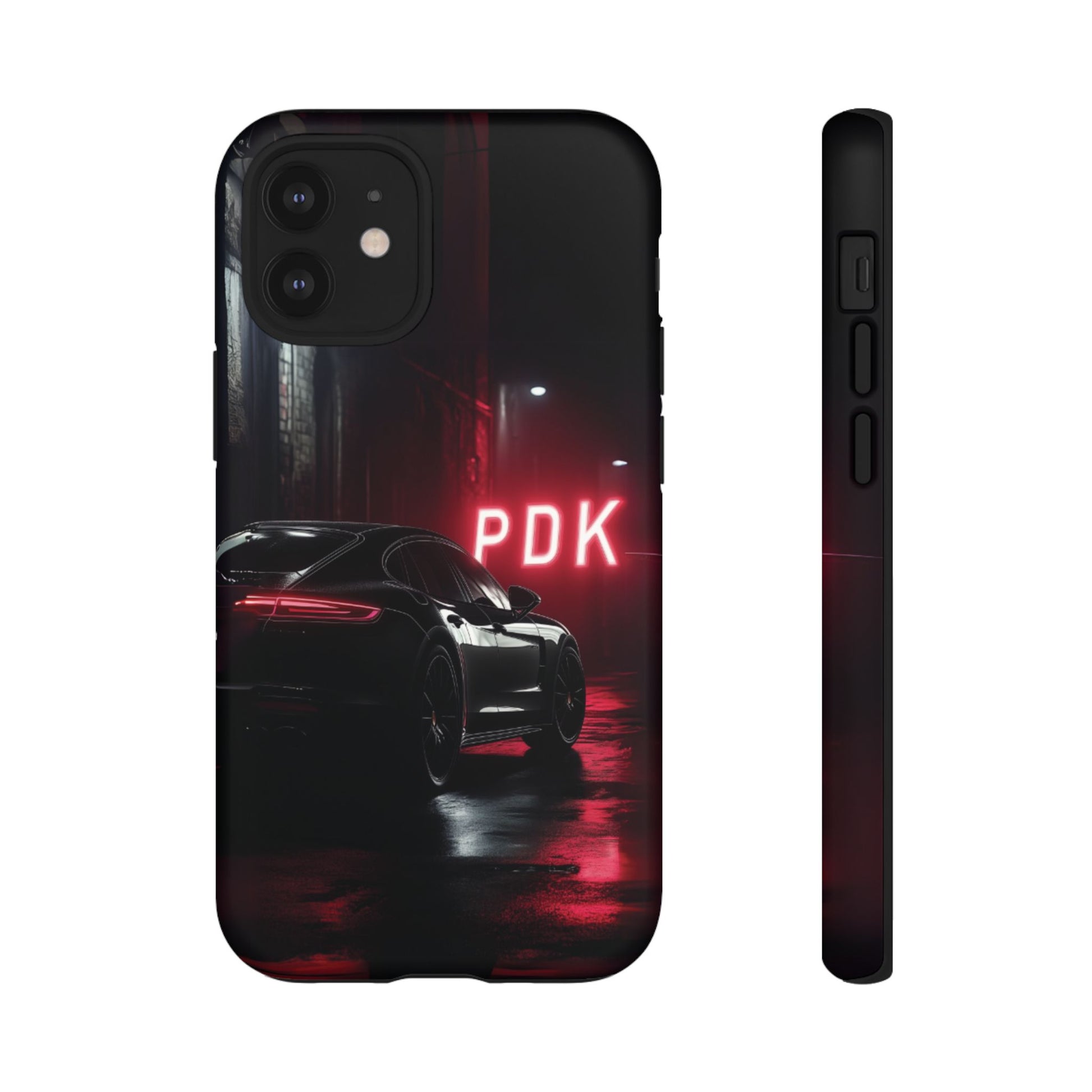 Super Sports Car Phone Case PDK Car Lover Gift Porsche Panamera Inspired Neon Sign Font iPhone 13 14 15 16 Pro Max