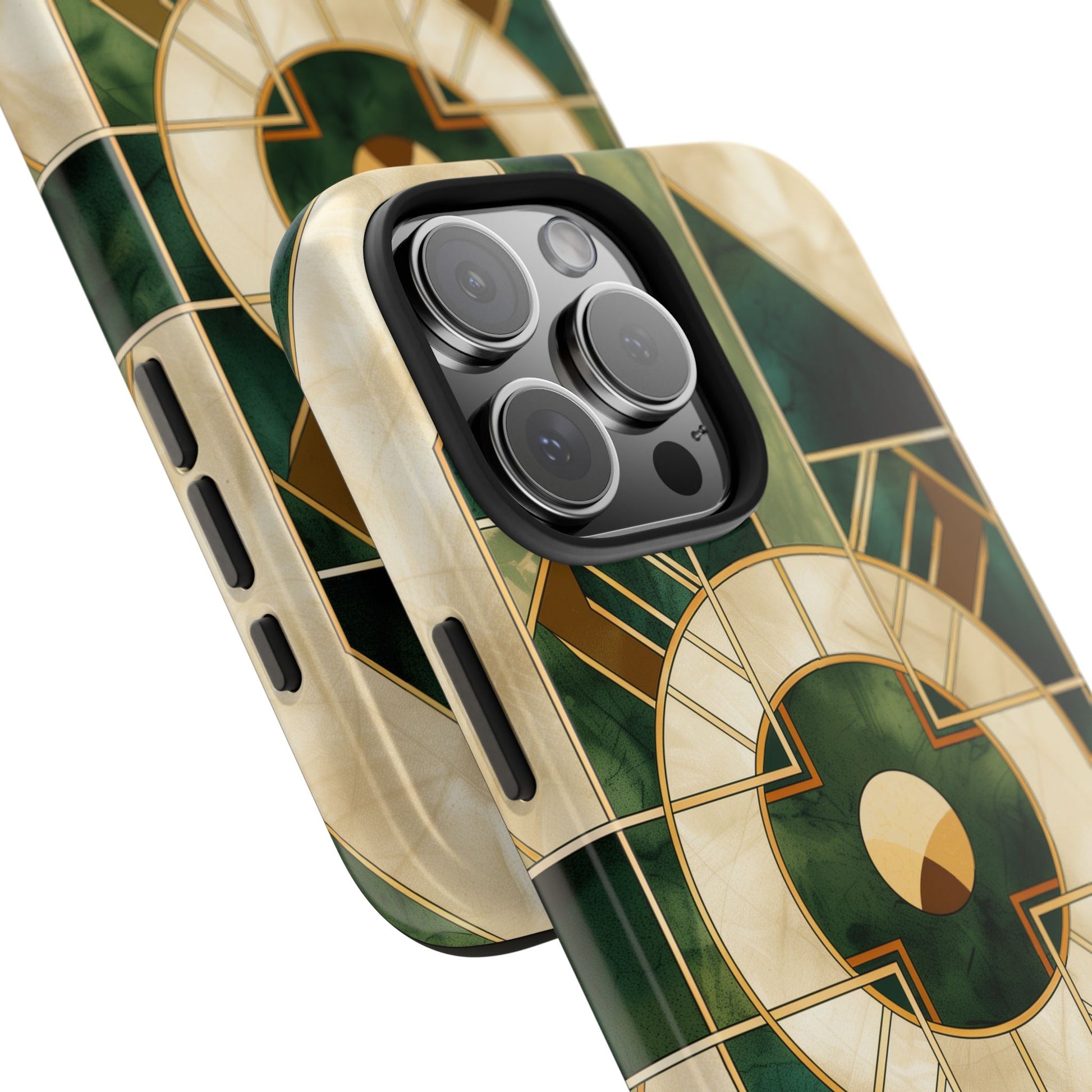 Green Frank Lloyd Wright Inspired Phone Case - Geometric Elegance for iPhone Models