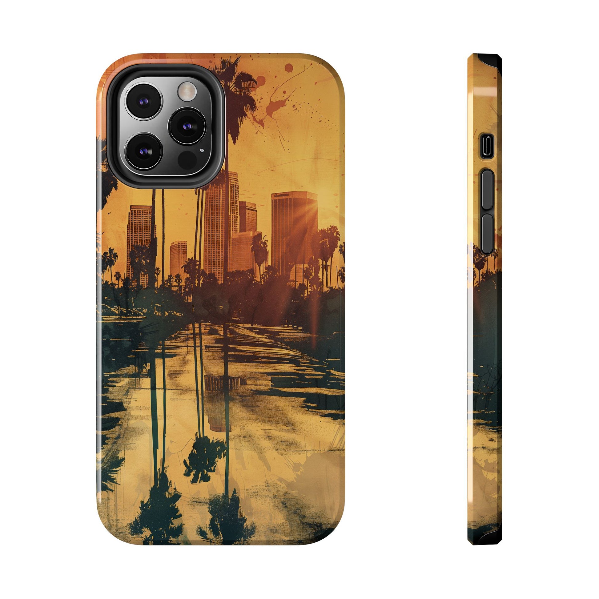 Los Angeles Sunset iPhone Case, Golden Hour Scenic View, Hollywood Hills Sunset Phone Case, Palm Trees Phone Case, iphone 15 pro max case