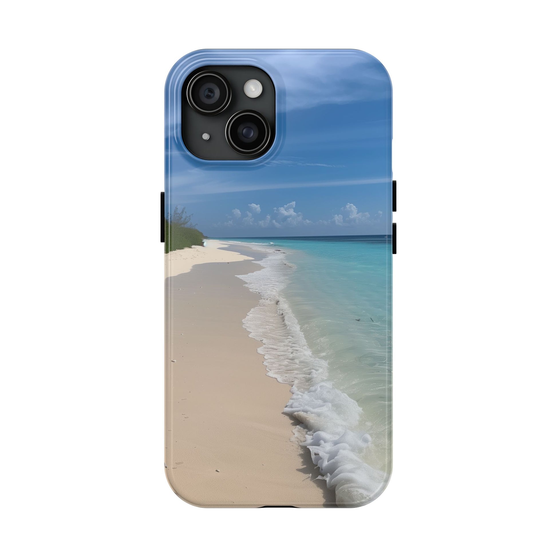 Ocean Beach Scene Phone Case White Sand Turquoise Water iPhone 13 14 15 16 Pro Max Plus Samsung Galaxy S23 Sunset Sunshine Oceanfront Cruise