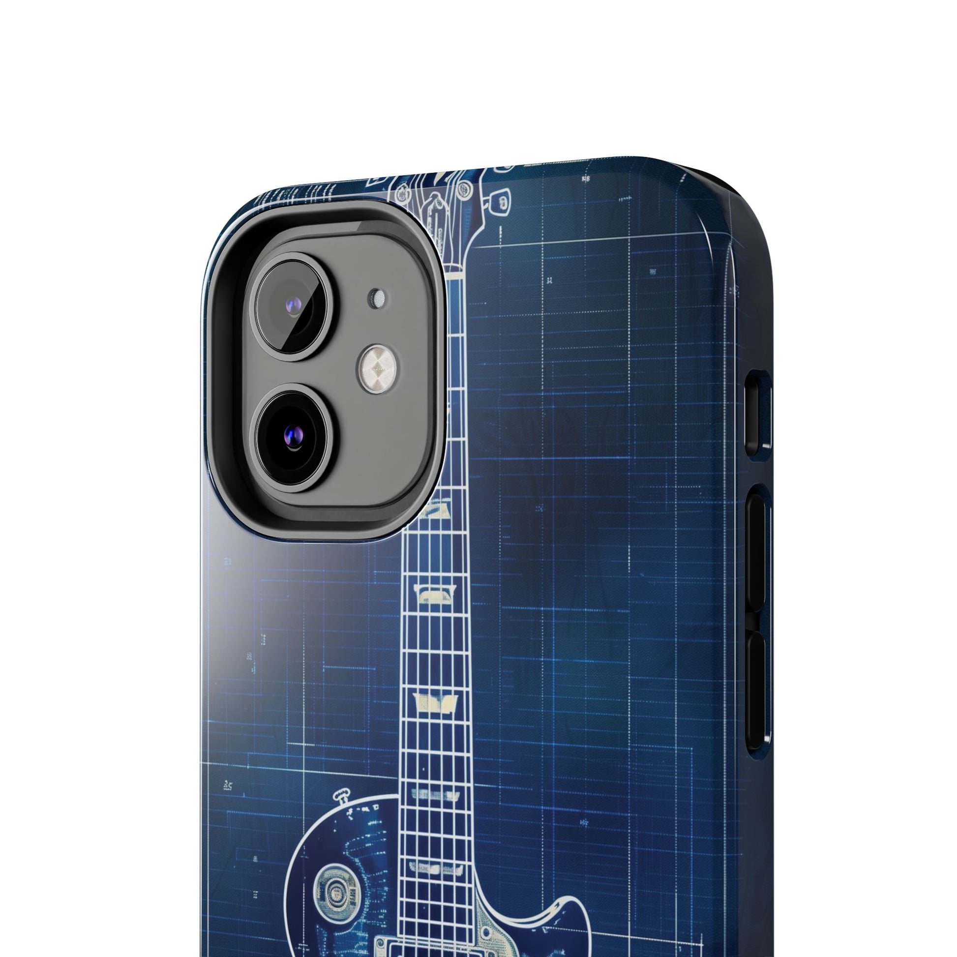 Guitar Phone Case, Guitar Blueprint iPhone Cover, Vintage Guitar Design, Custom iPhone Covers, Rock Music Phone Accessories, Musician Gift