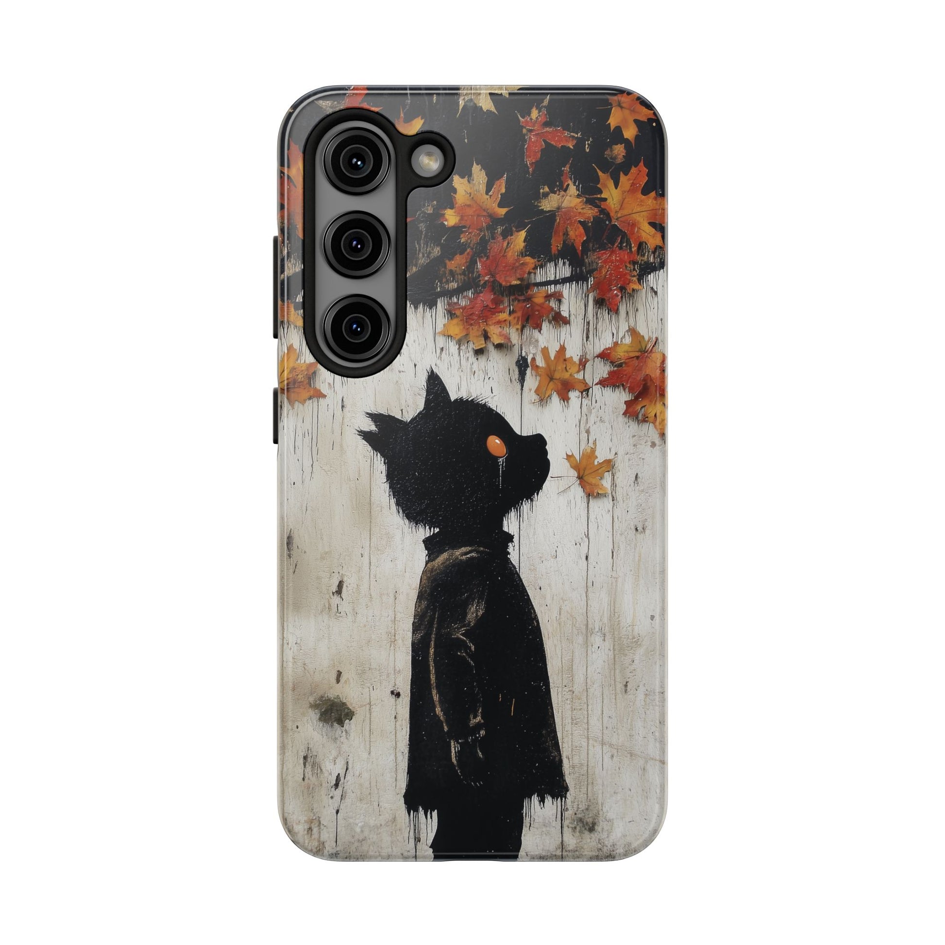 Fall Autumn Artistic Halloween Wolf Boy Gothic Dark Academia Street Art Urban Graffiti Phone Case Street iPhone 15 Pro Max Samsung Galaxy