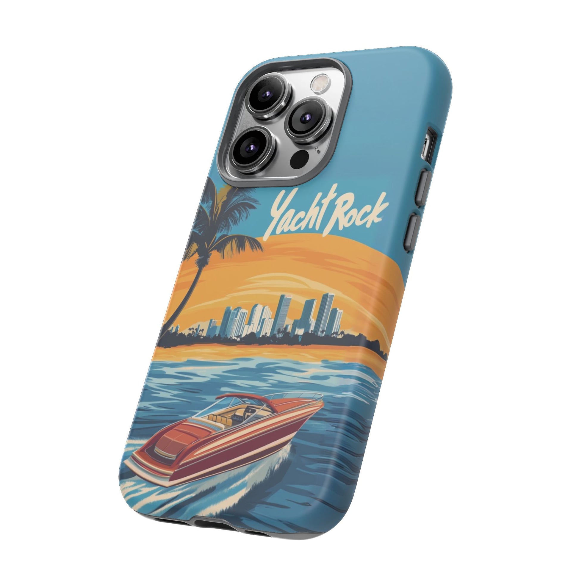 Yacht Rock Phone Case Custom iPhone 13 14 15 16 Pro Max Sunset Cruise Harbor Miami Vice Yacht Rock Gift Boating Captain South Beach Surfing