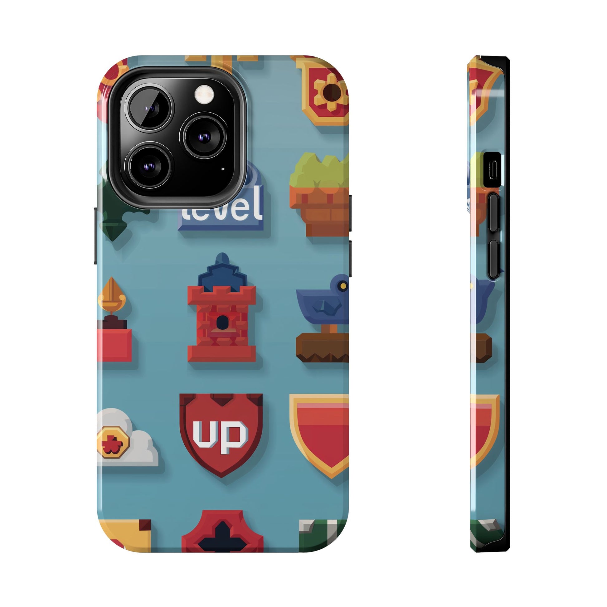 Pixel Art Video Game Level Up Phone Case, Retro Gaming Design, Geeky Gamer Phone Cover, Unique Video Game Art Accessories