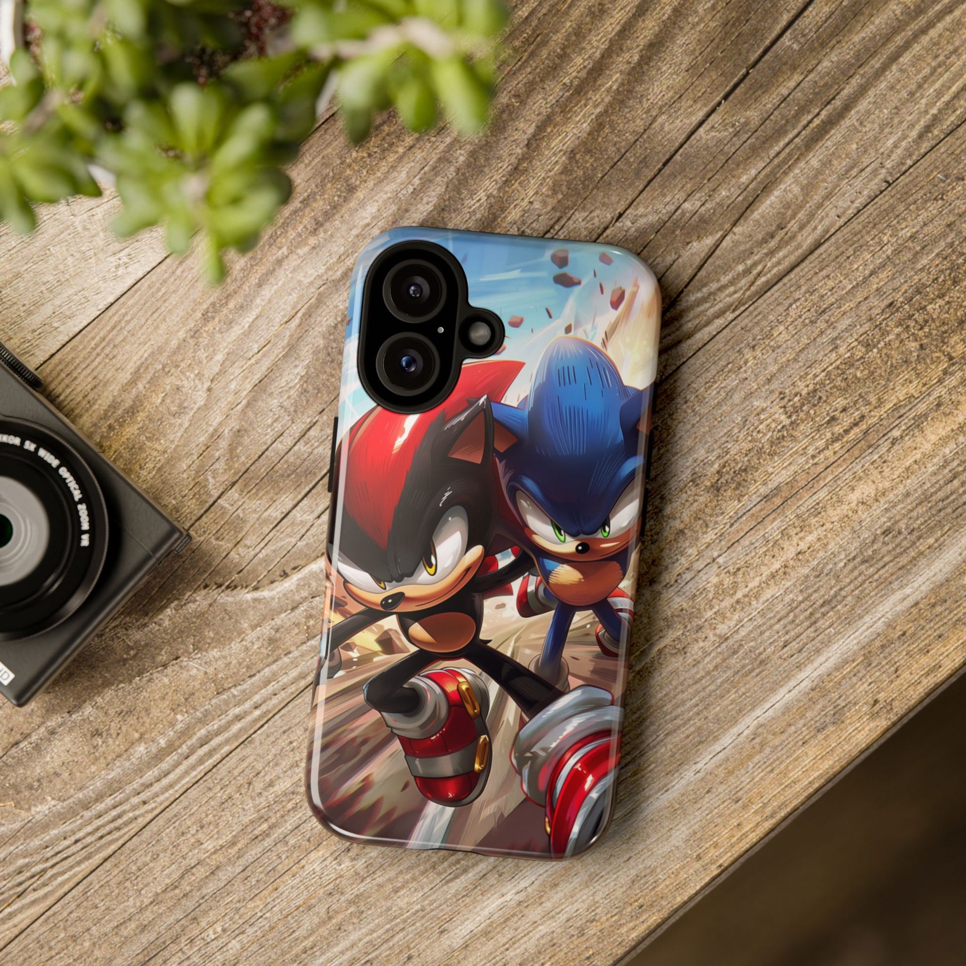 Sonic and Shadow Phone Case, Sonic and Shadow, Tough Android Case, Fun Video Game Phone Case, Retro Game Case, SEGA Video Game Android Case