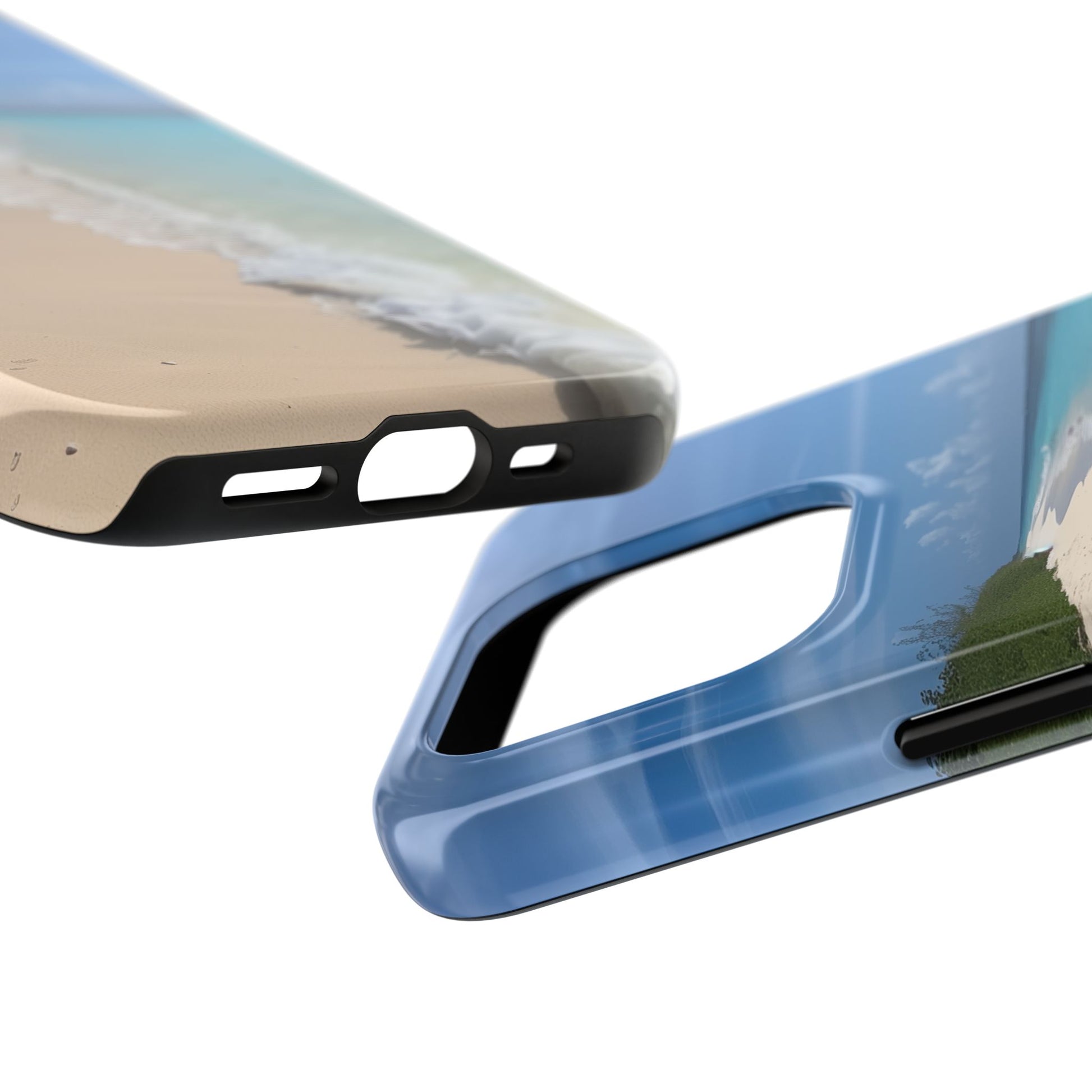 Ocean Beach Scene Phone Case White Sand Turquoise Water iPhone 13 14 15 16 Pro Max Plus Samsung Galaxy S23 Sunset Sunshine Oceanfront Cruise