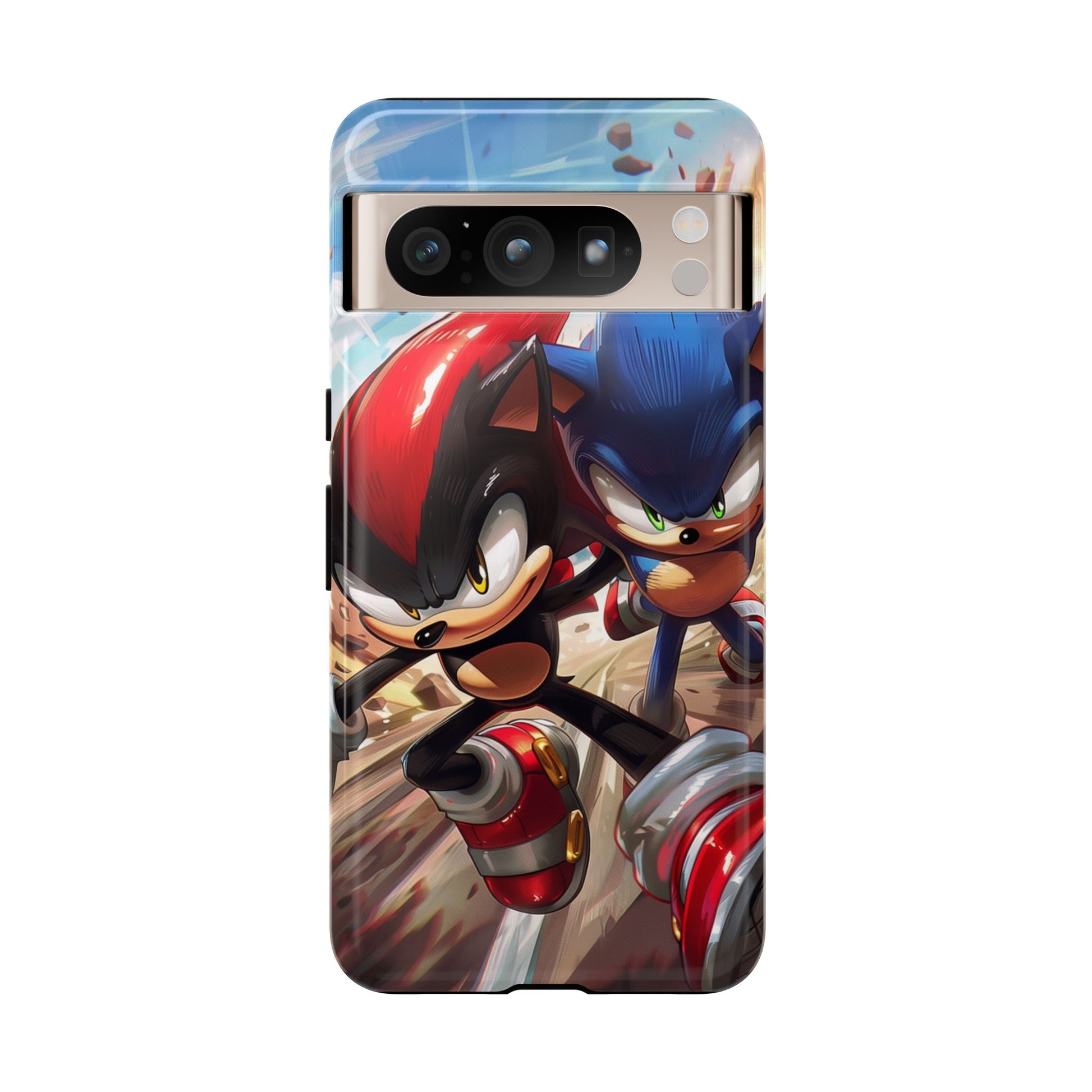 Sonic and Shadow Phone Case, Sonic and Shadow, Tough Android Case, Fun Video Game Phone Case, Retro Game Case, SEGA Video Game Android Case