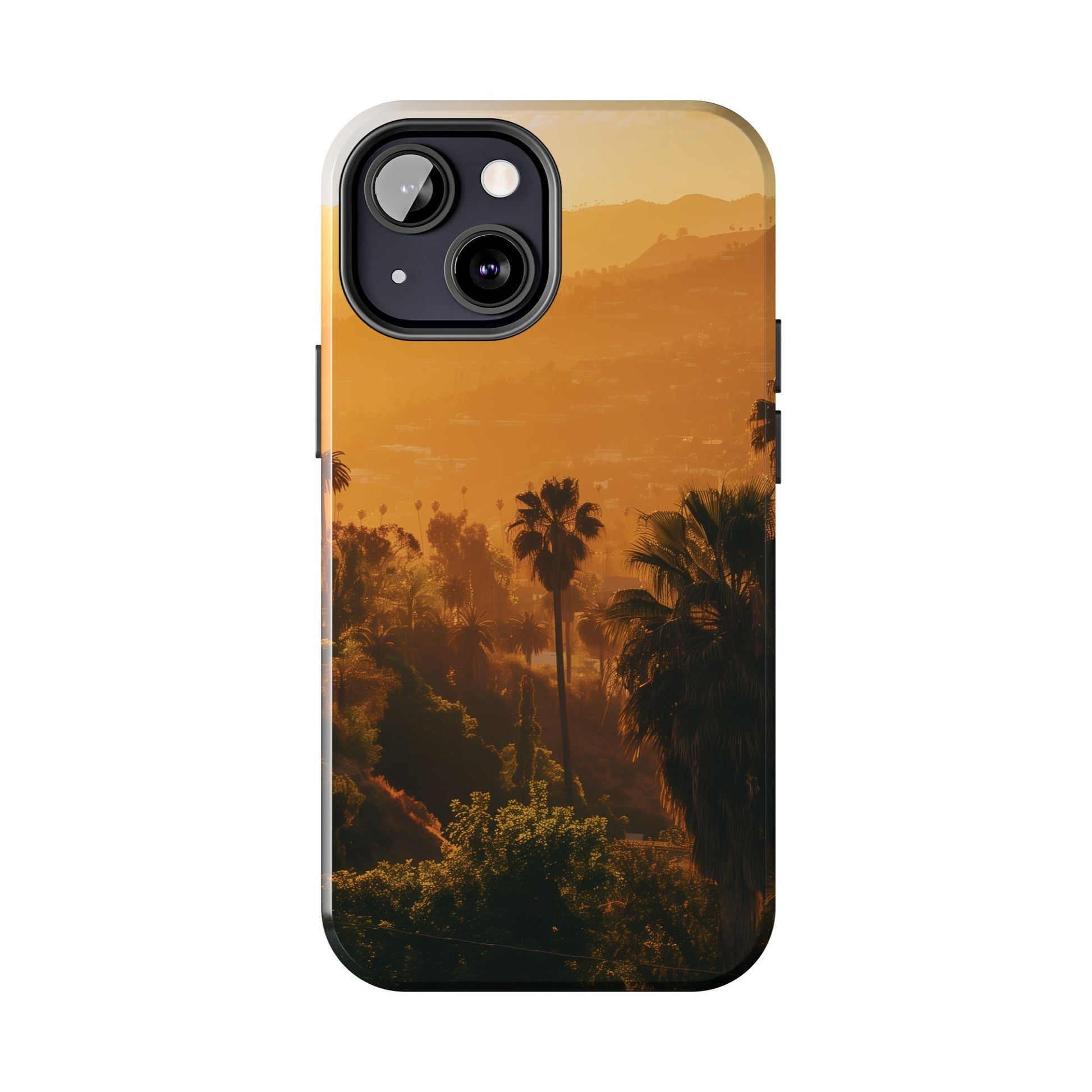 Los Angeles Sunset iPhone Case, Golden Hour Scenic View, Hollywood Hills Sunset Phone Case, Palm Trees Phone Case, iphone 15 pro max case