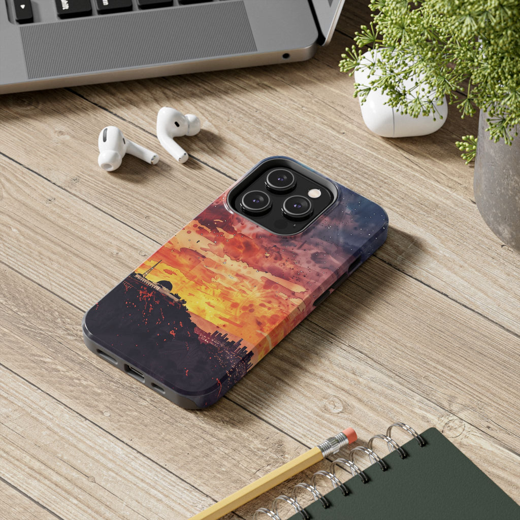Los Angeles Sunset iPhone Case, Golden Hour Scenic View, Hollywood Hills Sunset Phone Case, Palm Trees Phone Case, iphone 15 pro max case