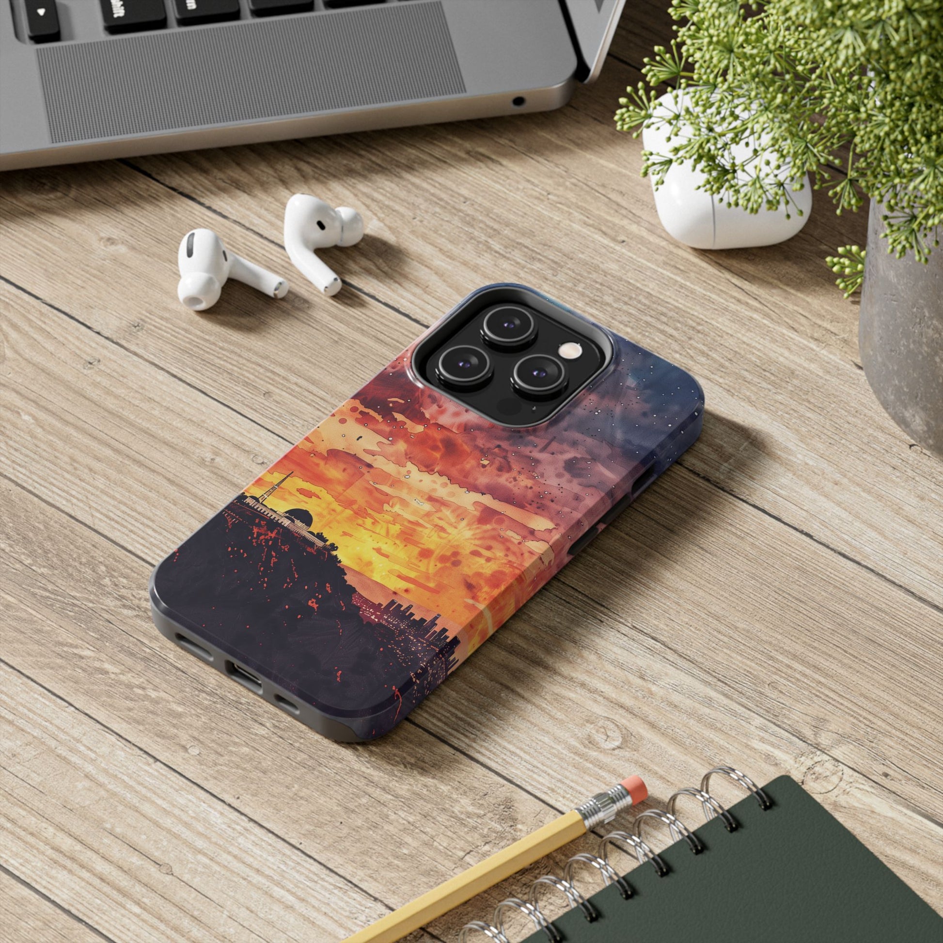 Los Angeles Sunset iPhone Case, Golden Hour Scenic View, Hollywood Hills Sunset Phone Case, Palm Trees Phone Case, iphone 15 pro max case