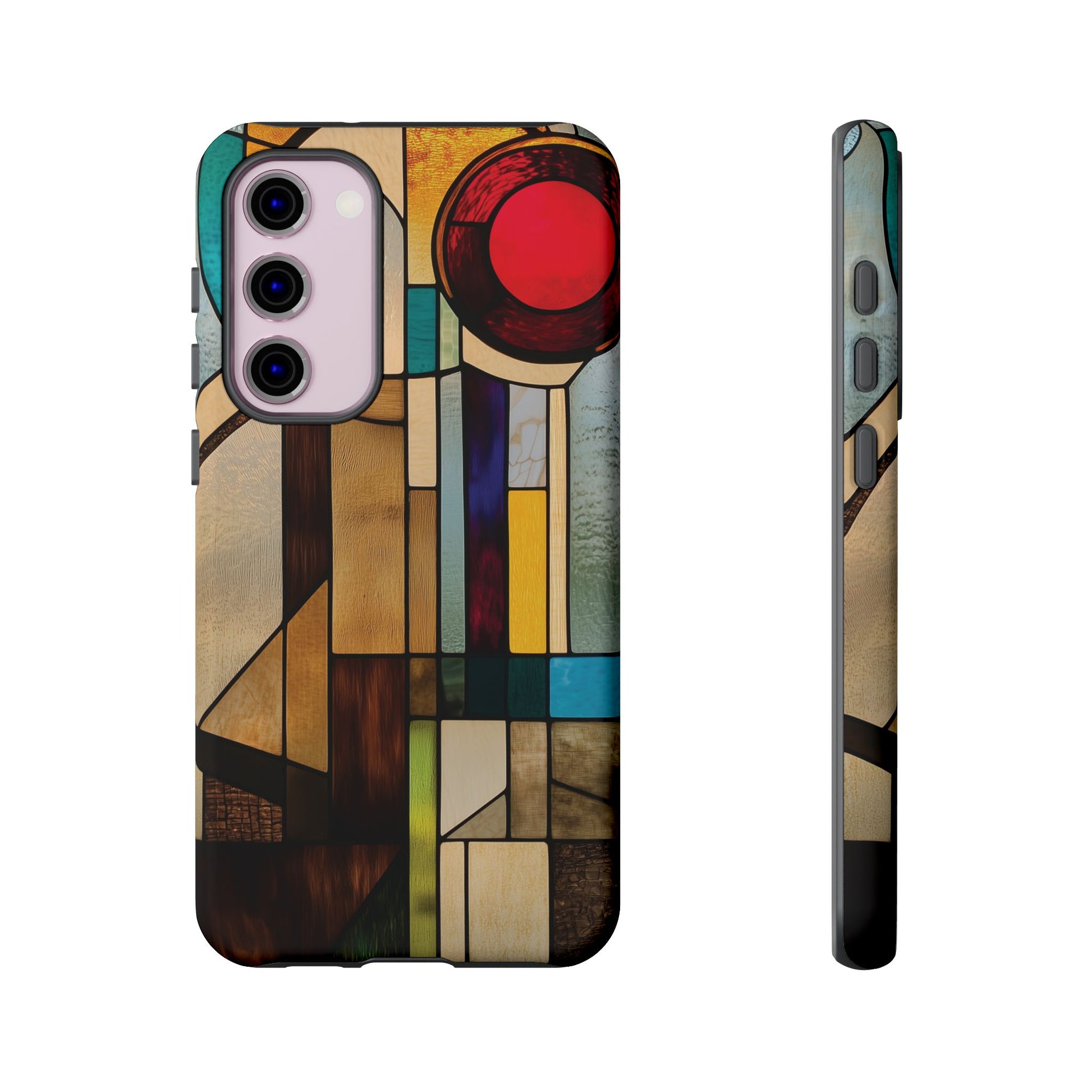Stained Art Deco Glass Phone Case Frank Lloyd Wright Cottage Core Usonian Prairie Style Geometric Stylish  iPhone 14 15 16 Pro