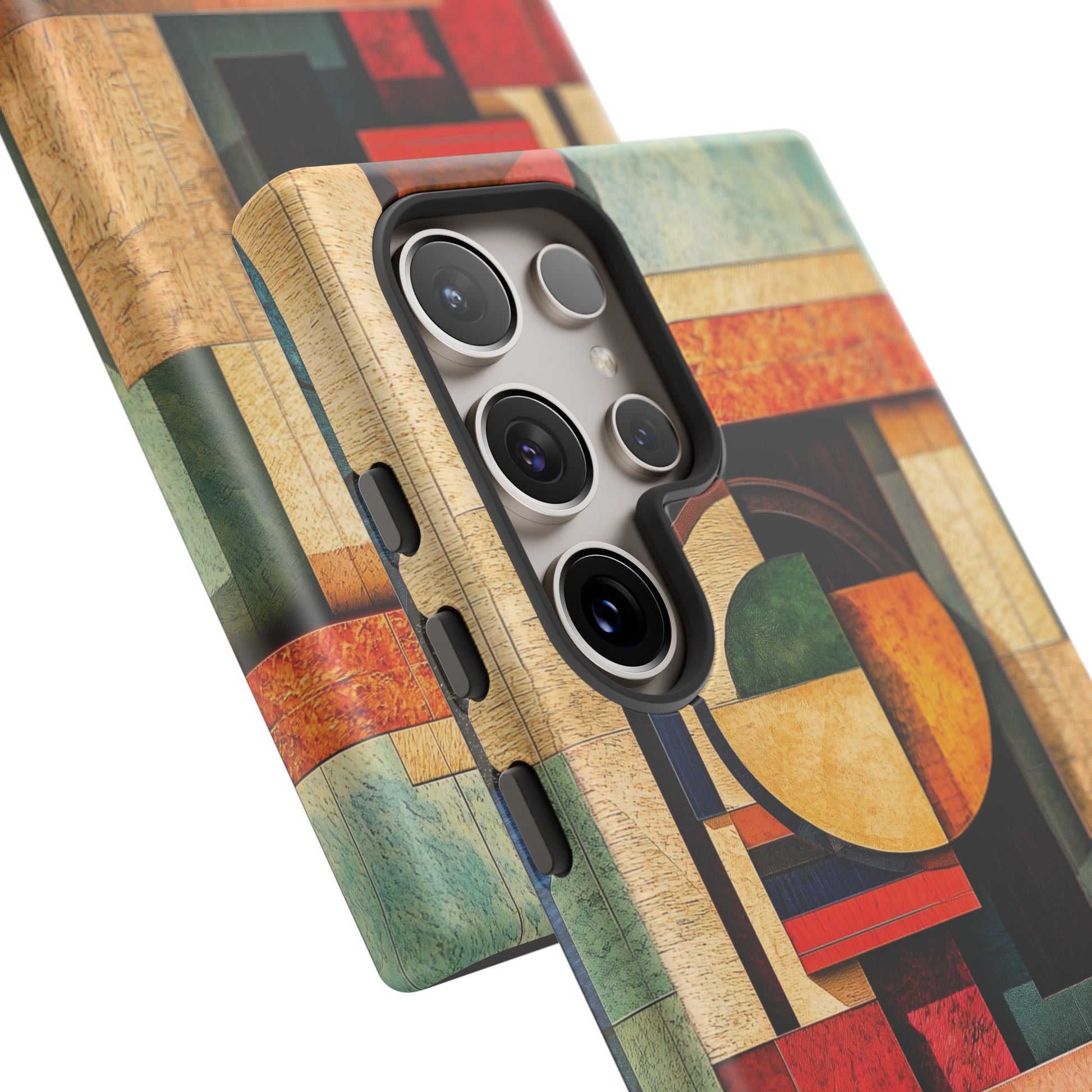 Tan Prairie Style Frank Lloyd Wright Usonian Phone Case Geometric Stained Glass Art Deco Marble Gold 13 14 15 16 iPhone Pro Max Galaxy Pixel