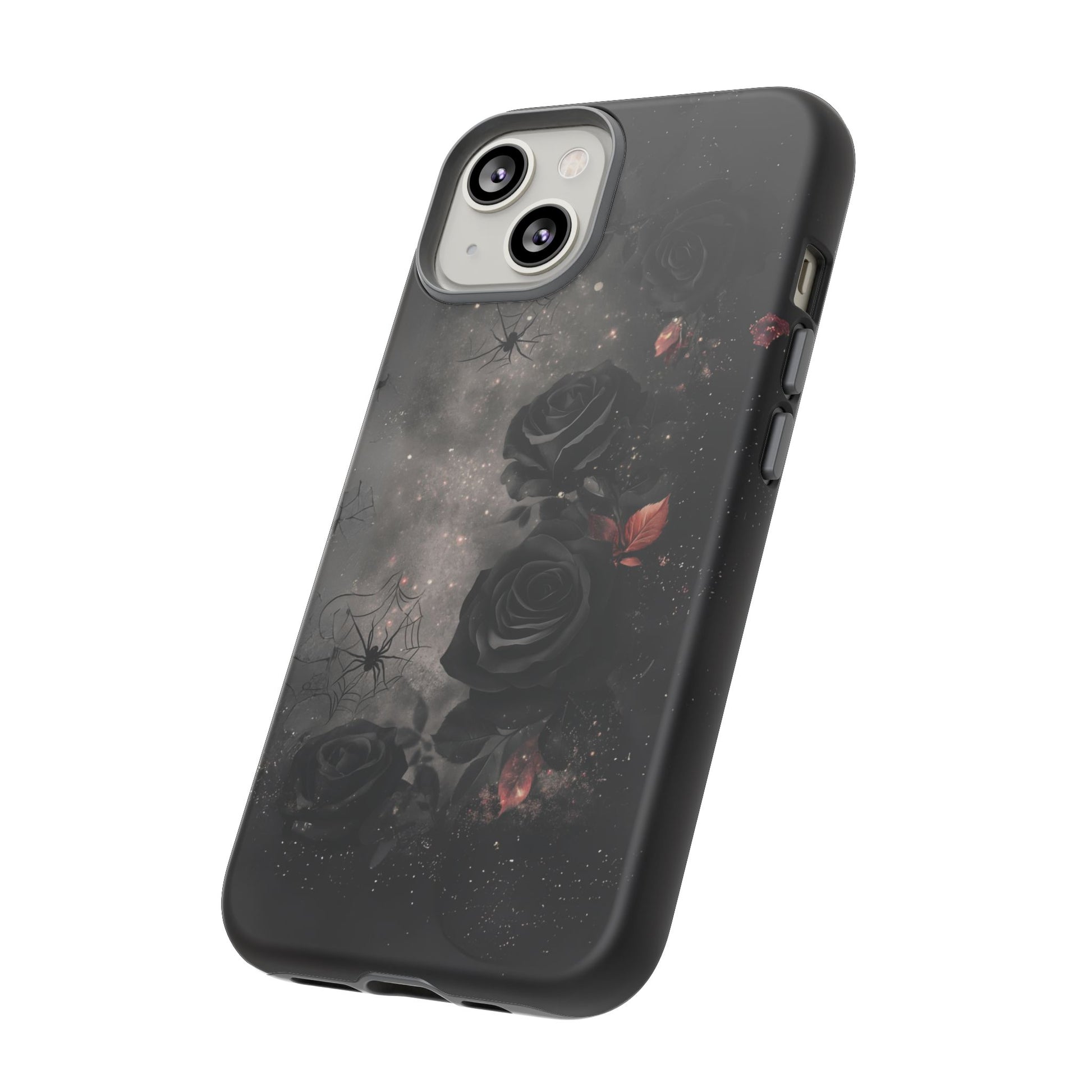 Gothic Floral Phone Case Dark Academia Black Roses Spider Webs Space Witchcraft Night Sky iPhone 13 14 15 16 Pro Max Galaxy Pixel