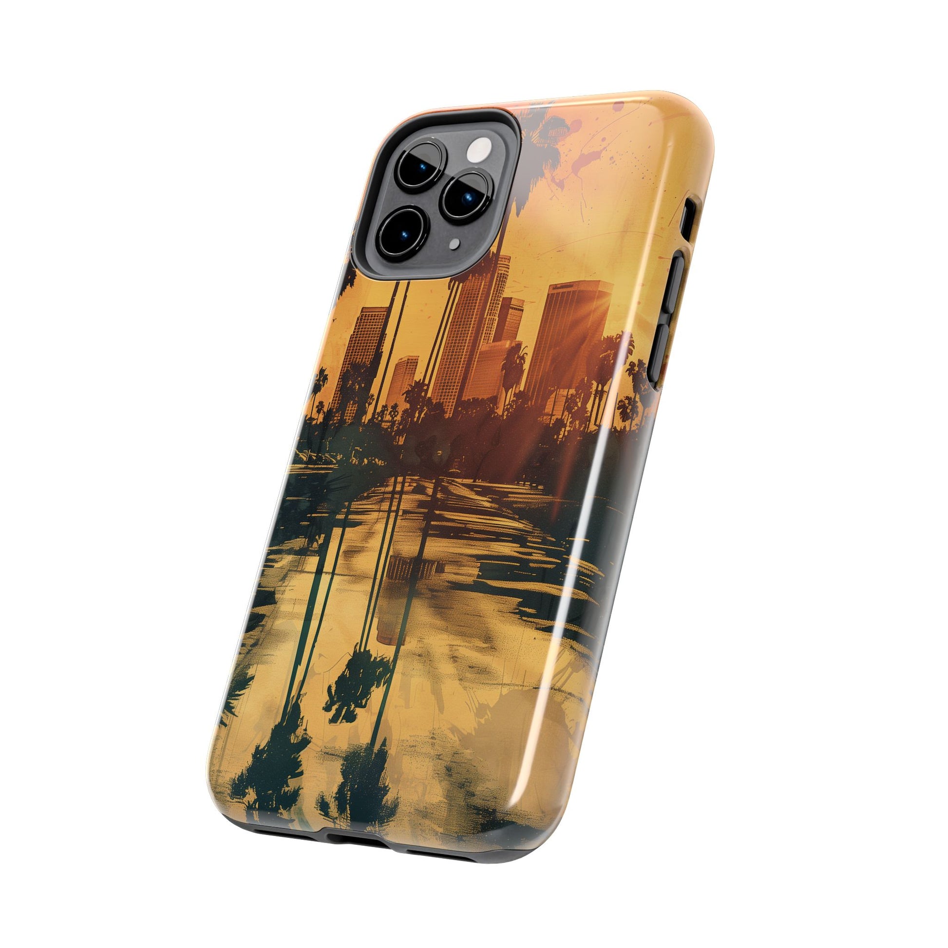 Los Angeles Sunset iPhone Case, Golden Hour Scenic View, Hollywood Hills Sunset Phone Case, Palm Trees Phone Case, iphone 15 pro max case