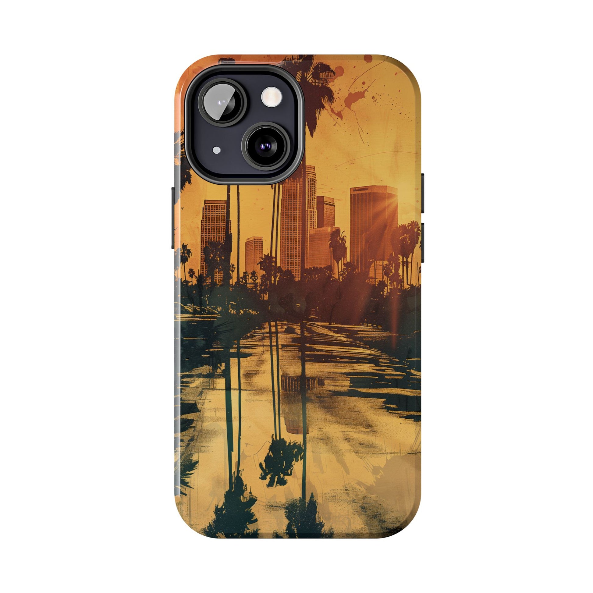 Los Angeles Sunset iPhone Case, Golden Hour Scenic View, Hollywood Hills Sunset Phone Case, Palm Trees Phone Case, iphone 15 pro max case