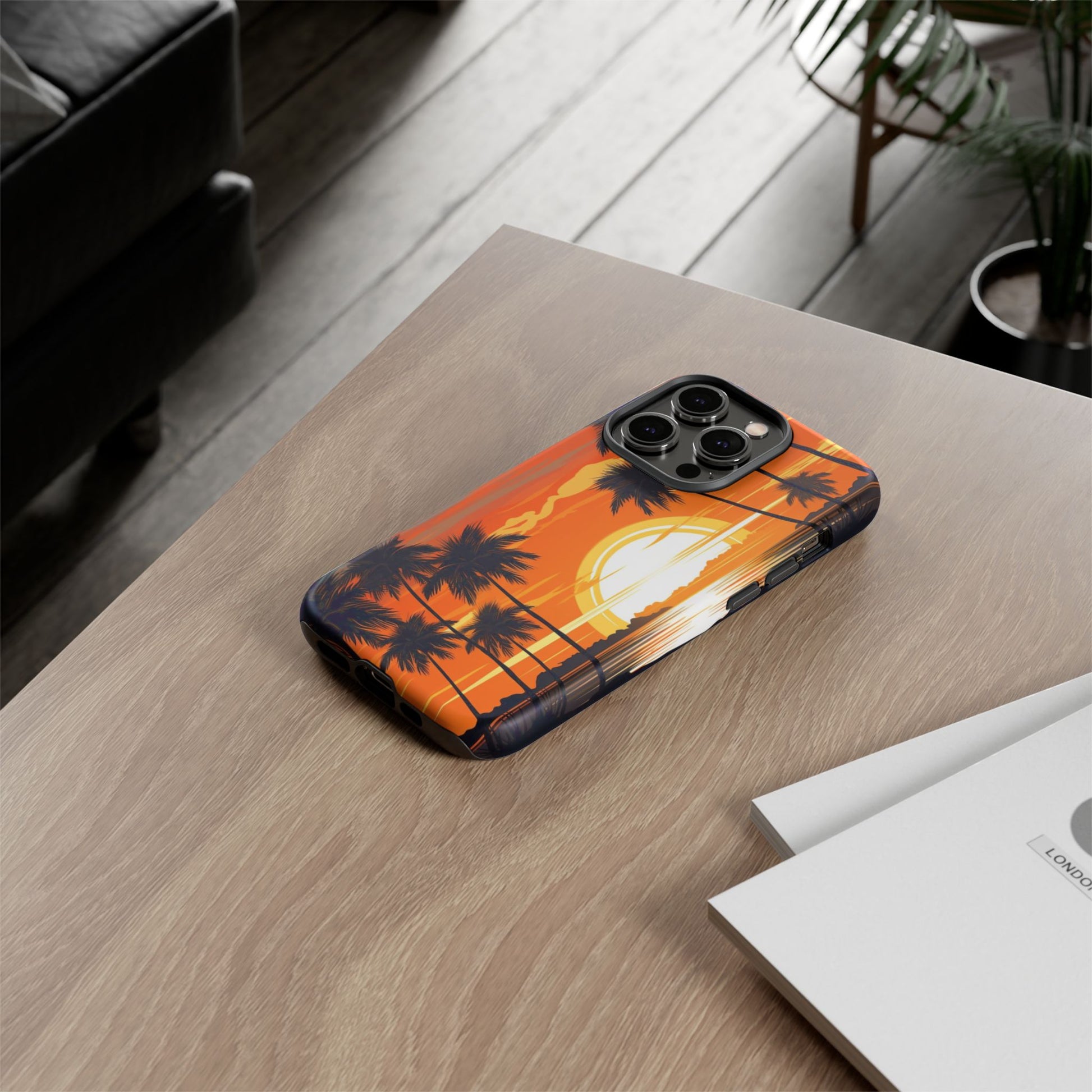 Sunset Palm Trees Tough Phone Cases for iPhone and Android