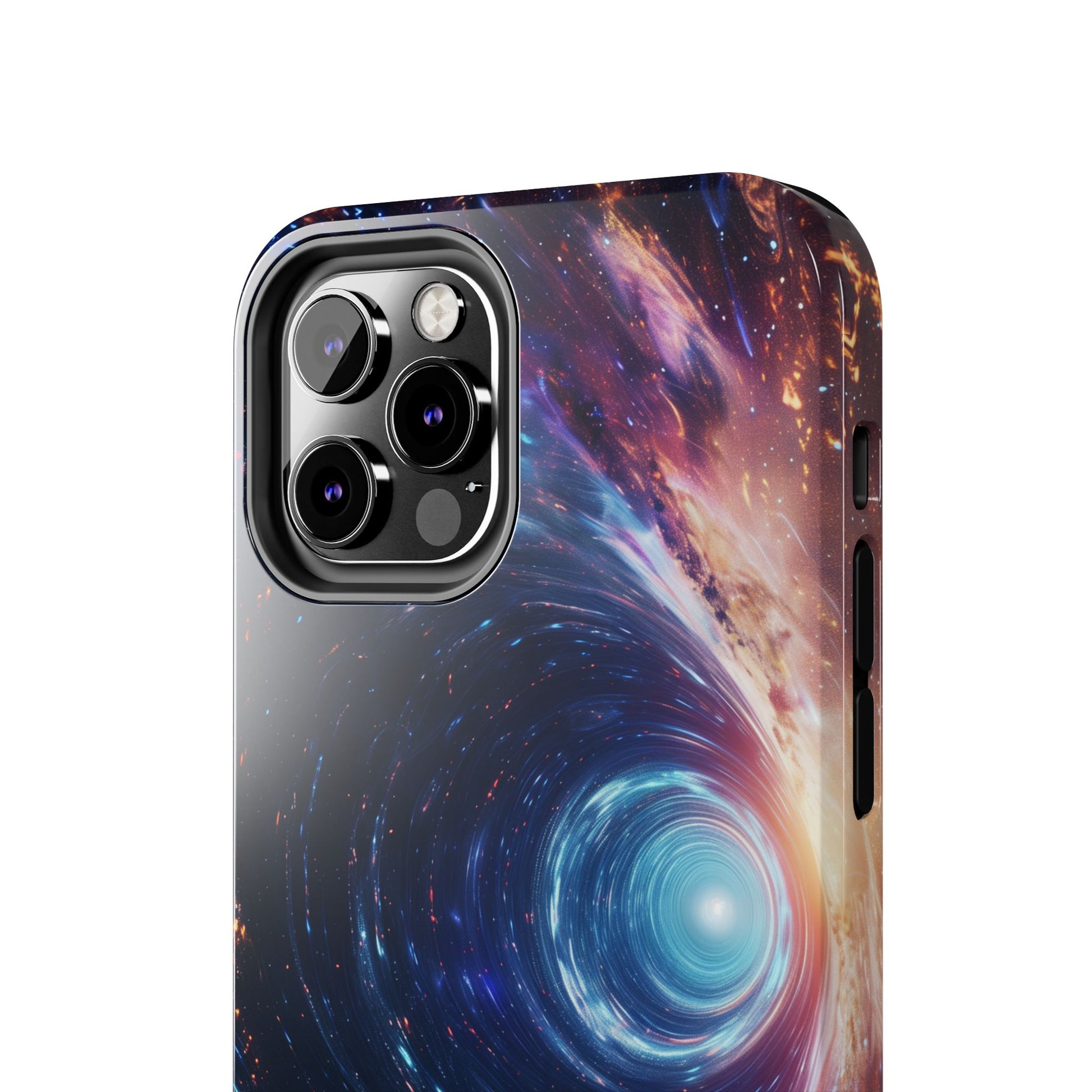 Geeky iPhone Case - Space Geek Case - Space Wormholes Phone Case - Cosmic Galaxy Cover with Futuristic Wormhole Design - Sci-Fi iphone Case