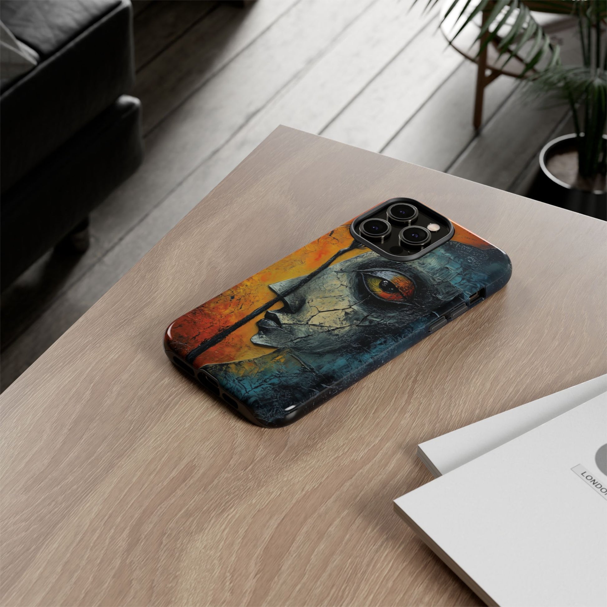 Surrealist Art Phone Case Salvador Dali Style Face Tough Case Unique Artistic 3D Textured Look Surrealism Gift Art iPhone 13 14 15 16