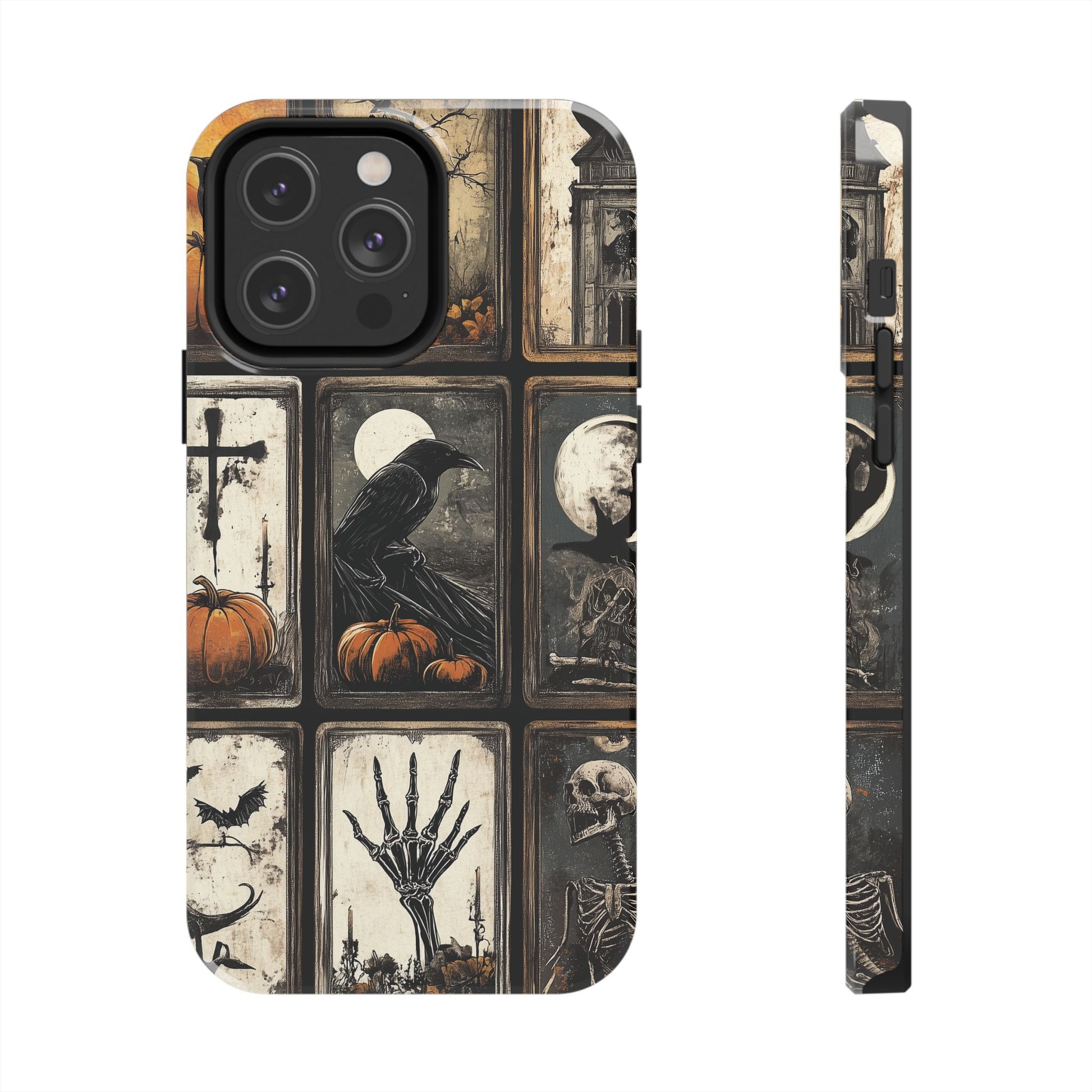 The CrowTarot Card Mystical Phone Case Psychic Dark Academia Halloween Gothic Phone Case Street iPhone 15 Pro Max Samsung Galaxy