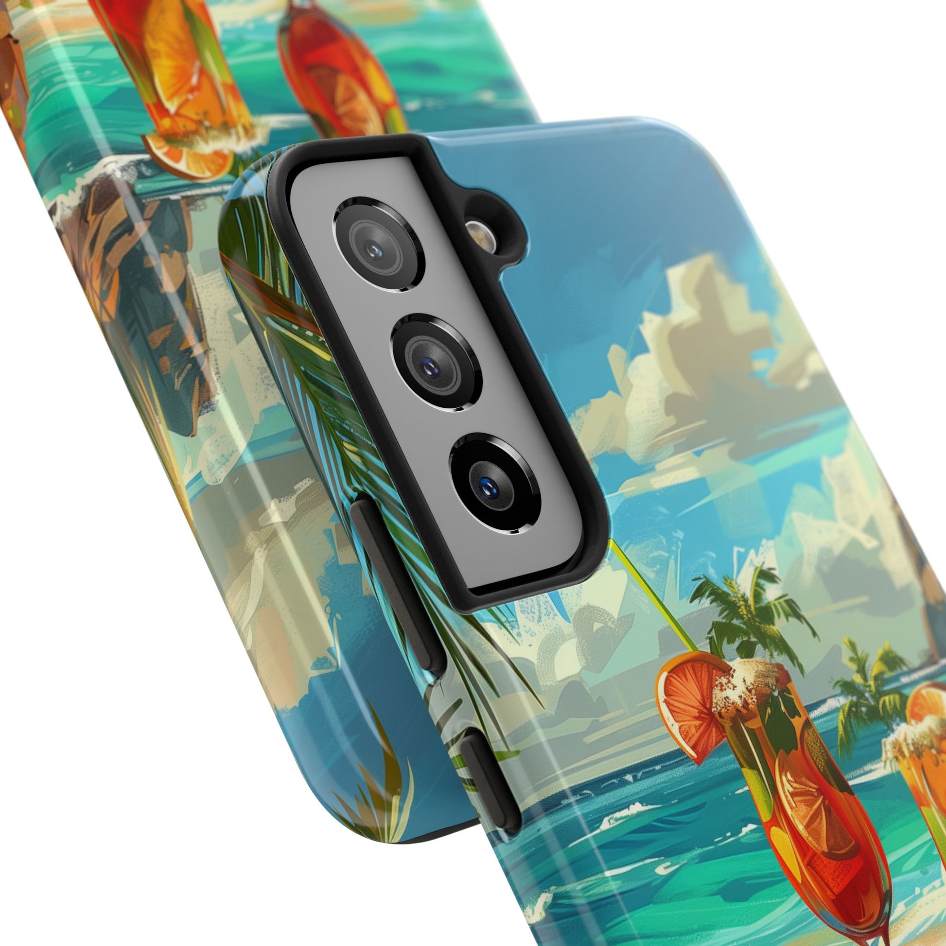 Retro Beach Scene Phone Case, Vintage Tropical Ocean iPhone Case, Summer Beach Phone Cover for iPhone, iphone 15 pro max