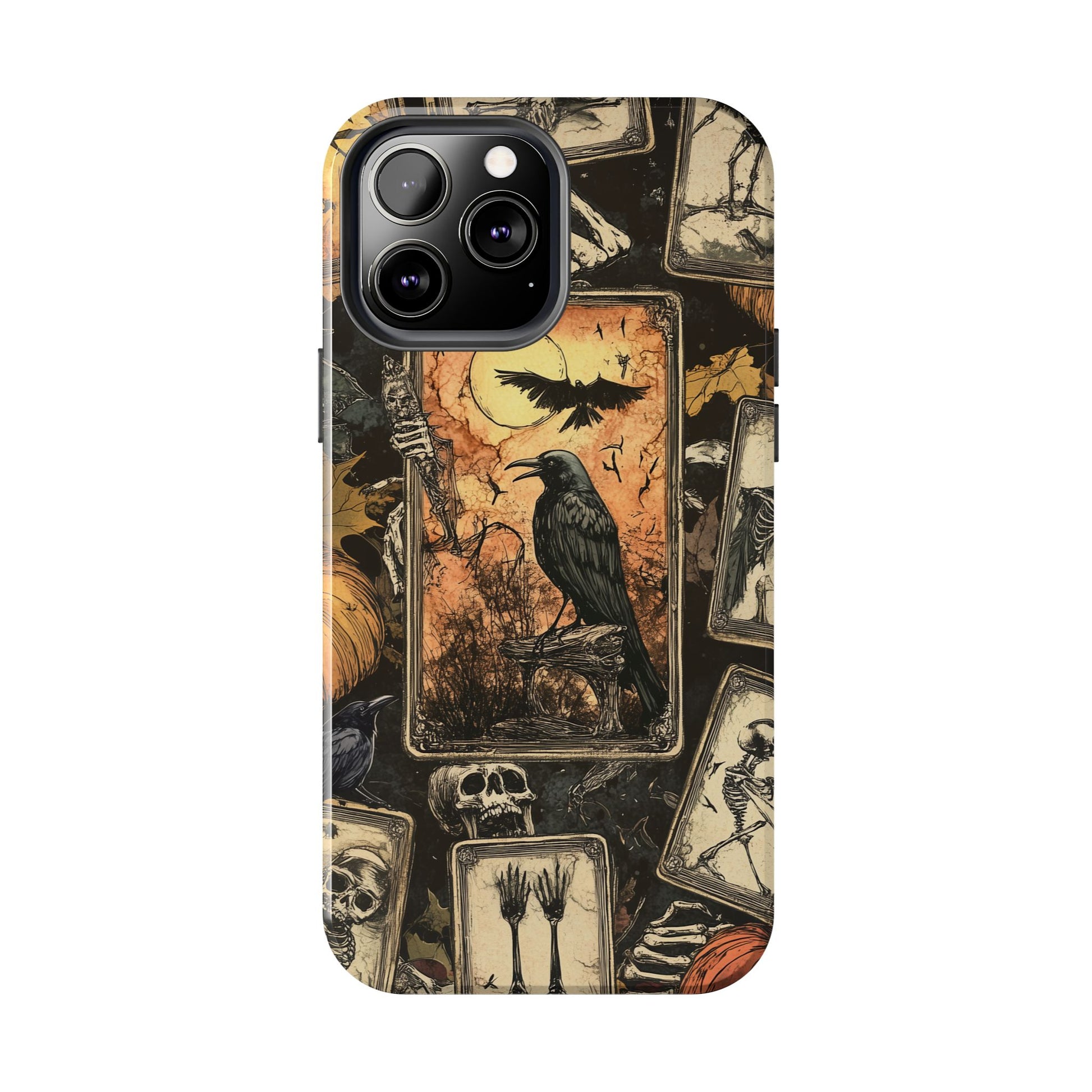 Mystical Phone Case Psychic Tarot The Crow Dark Academia Halloween Gothic Phone Case Street iPhone 15 Pro Max Samsung Galaxy B