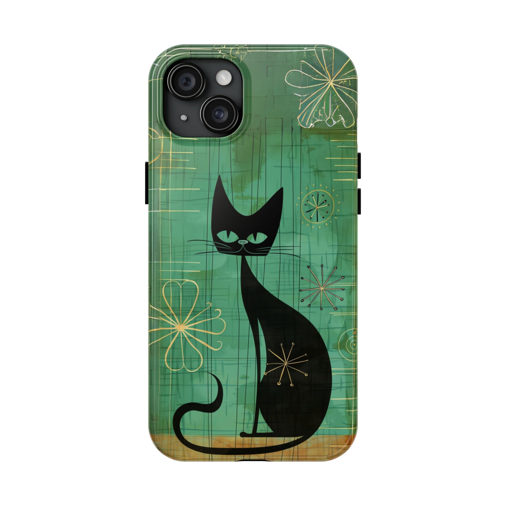 Mid-Century Modern Phone Case-Case, Mid Mod iPhone Case, Atomic Cats iPhone Case, Retro Chic Smartphone Cover, Unique Phone Case