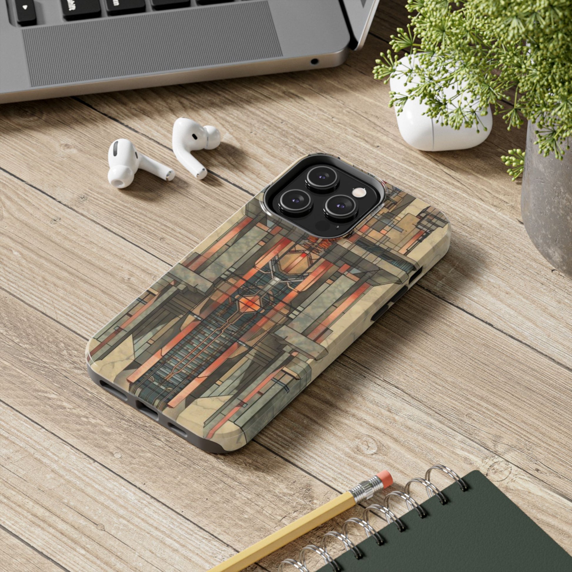 Prairie Style Frank Lloyd Wright Phone Case - Architectural Design iPhone Tough Cover - Unique Art Deco Protective Accessory
