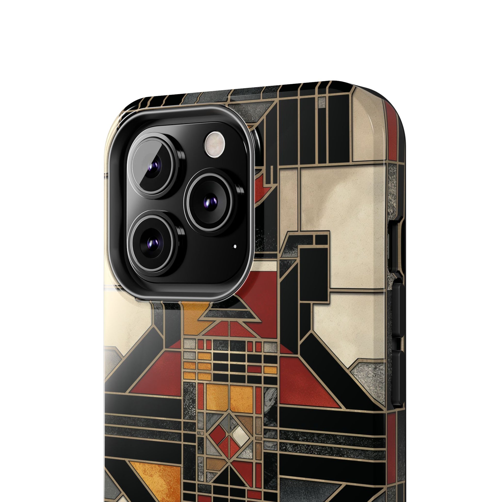 Frank Lloyd Wright Inspired Stained Glass Phone Case - Geometric Elegance for iPhone Models