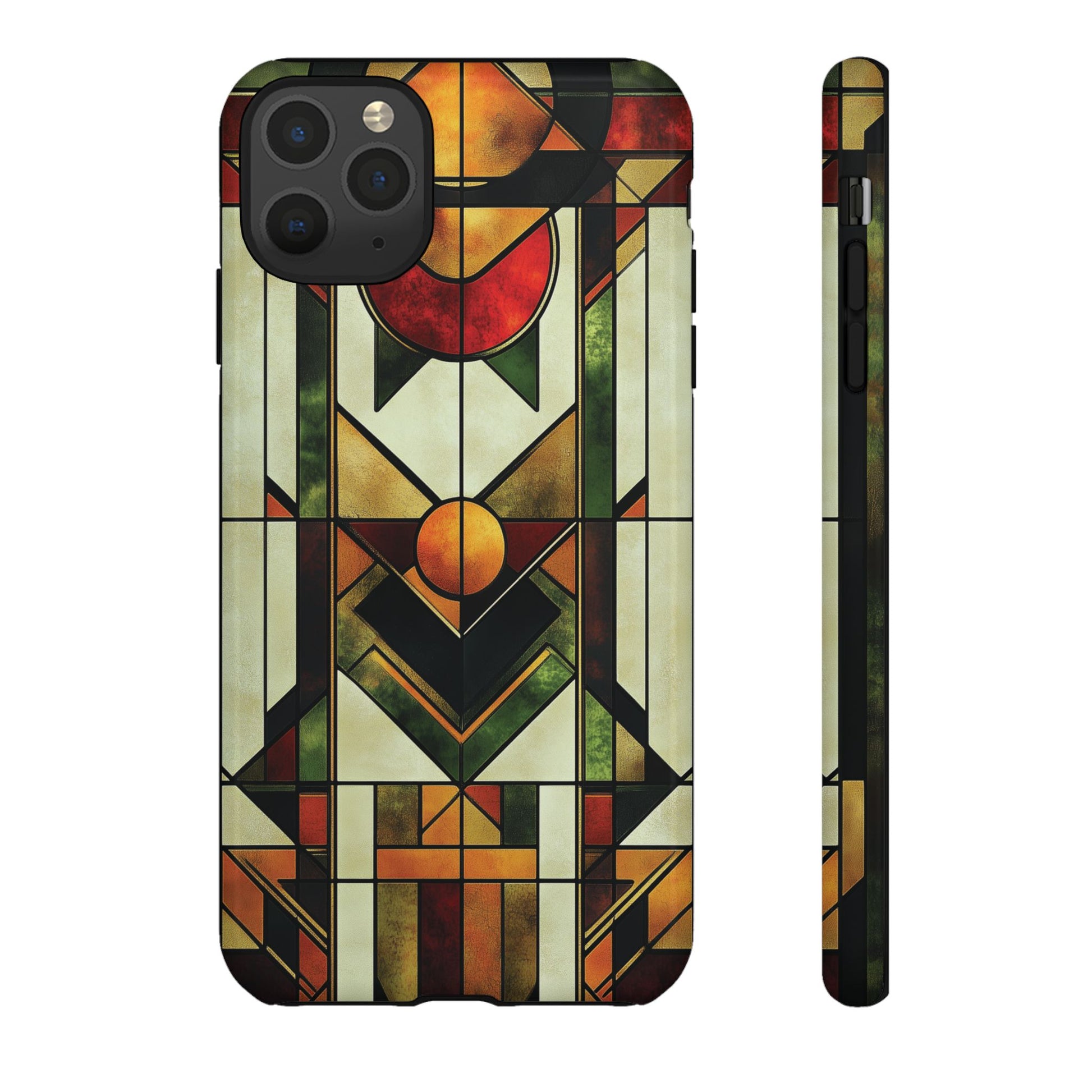 Art Deco Geometric Stained Glass Phone Case Design Lempicka Frank Lloyd Wright Prairie Style Stylish iphone 13 14 15 16 Pro Max Plus Galaxy