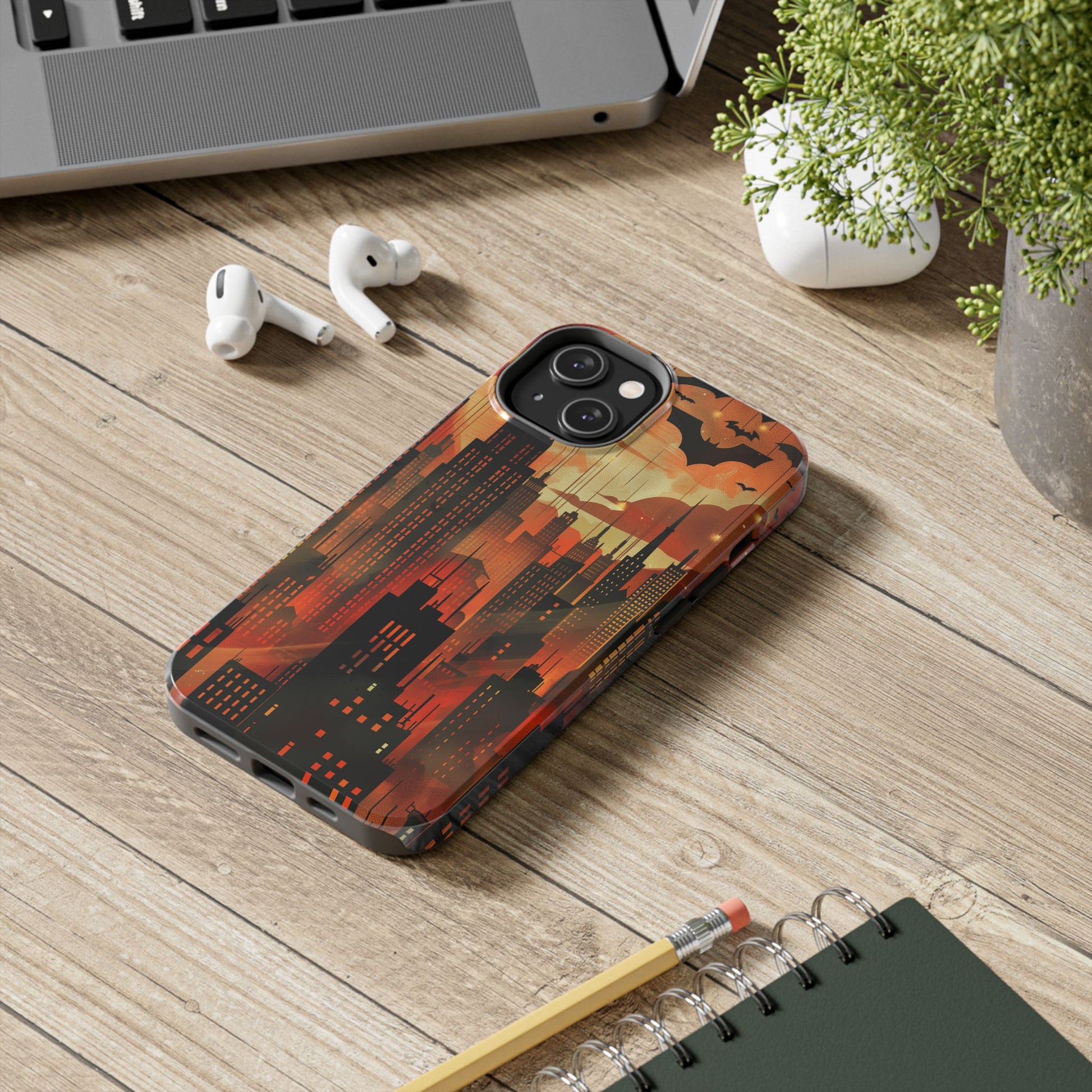 Batman Inspired Phone Case - Gotham Art Deco Style - Comic Book Hero Phone Cover - Unique Superhero Accessory