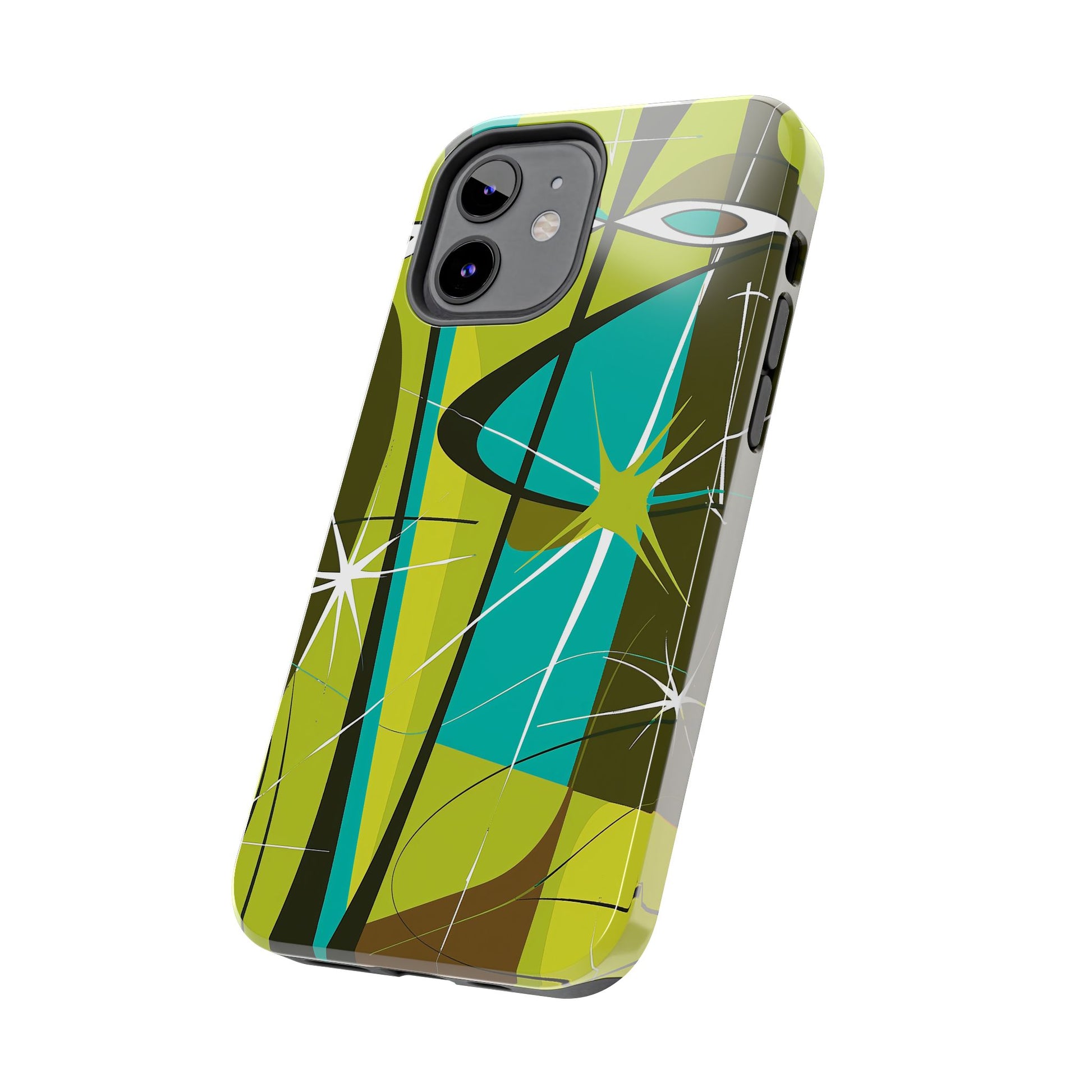 Mid Century Modern Star Design Phone Case, Earth Tone Colors, Retro Style Smartphone Cover, Vintage Phone Case, iPhone 14 Case, Apple iPhone