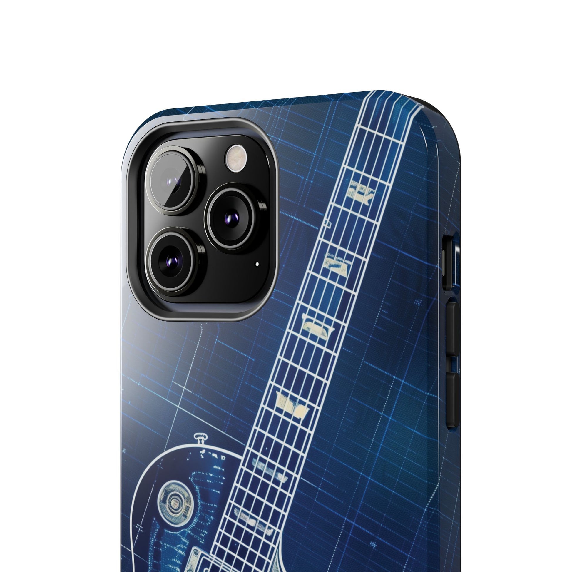 Guitar Phone Case, Guitar Blueprint iPhone Cover, Vintage Guitar Design, Custom iPhone Covers, Rock Music Phone Accessories, Musician Gift