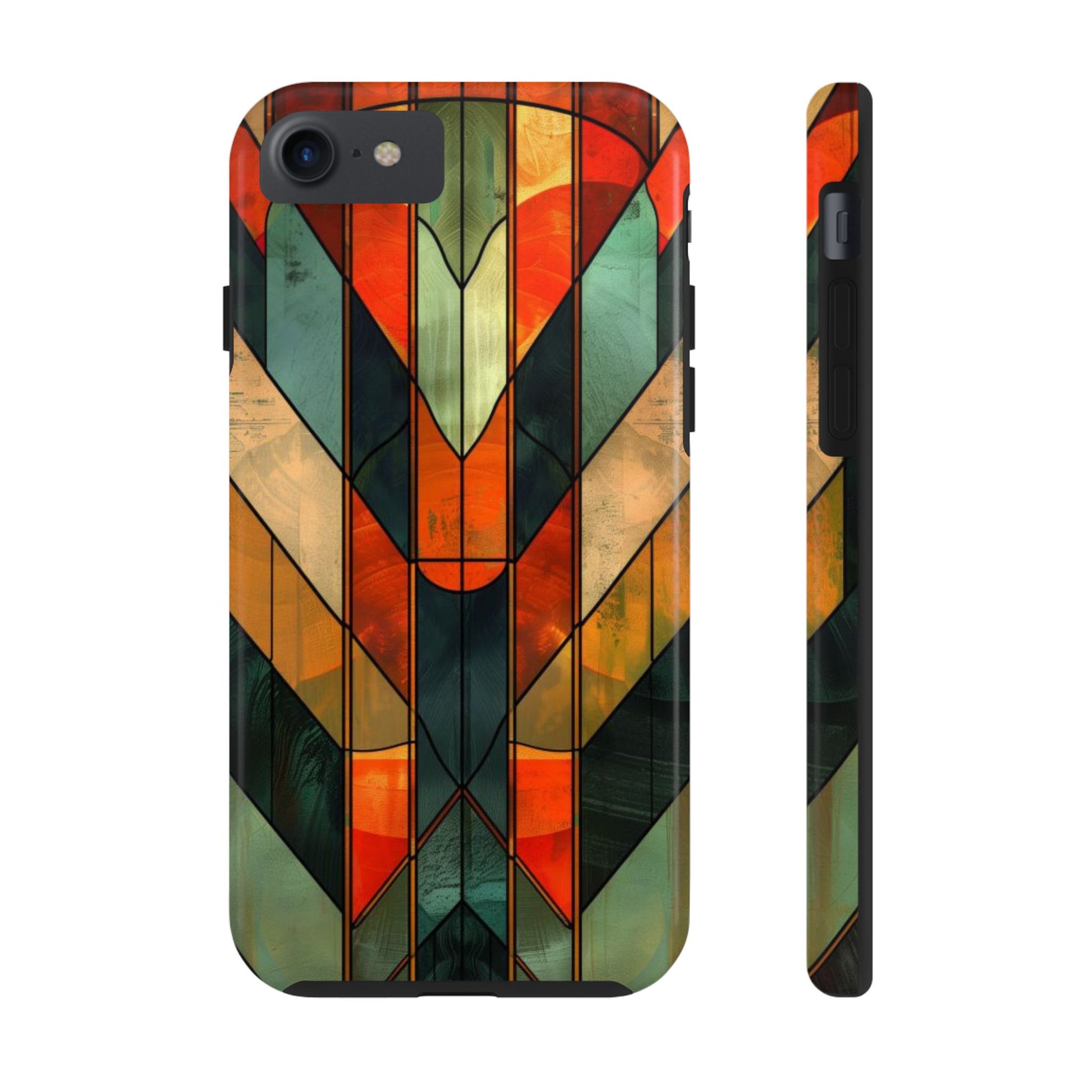 Noir Art Deco Colorful Stained Glass - Durable Dual Layer Iphone Case - Architect Phone Case