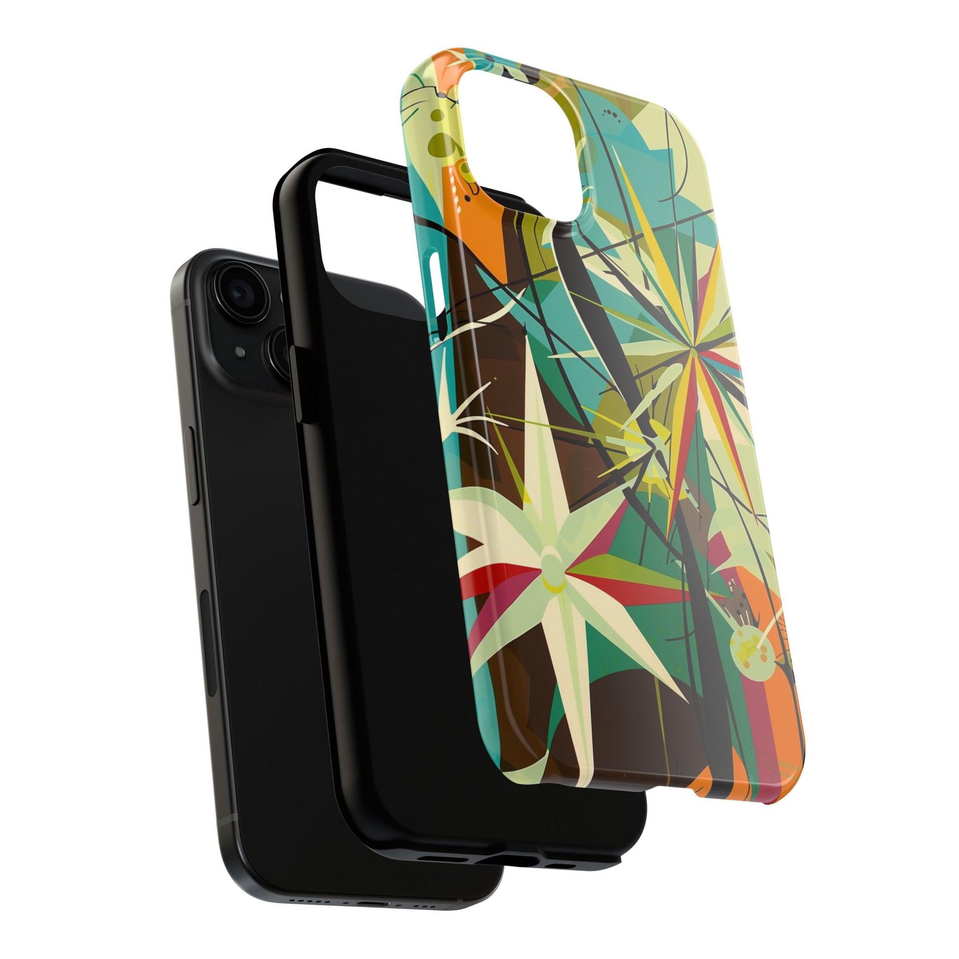 Mid Century Modern Star Design Phone Case, Earth Tone Colors, Retro Style Smartphone Cover, Vintage Phone Case, iPhone 14 Case, Apple iPhone