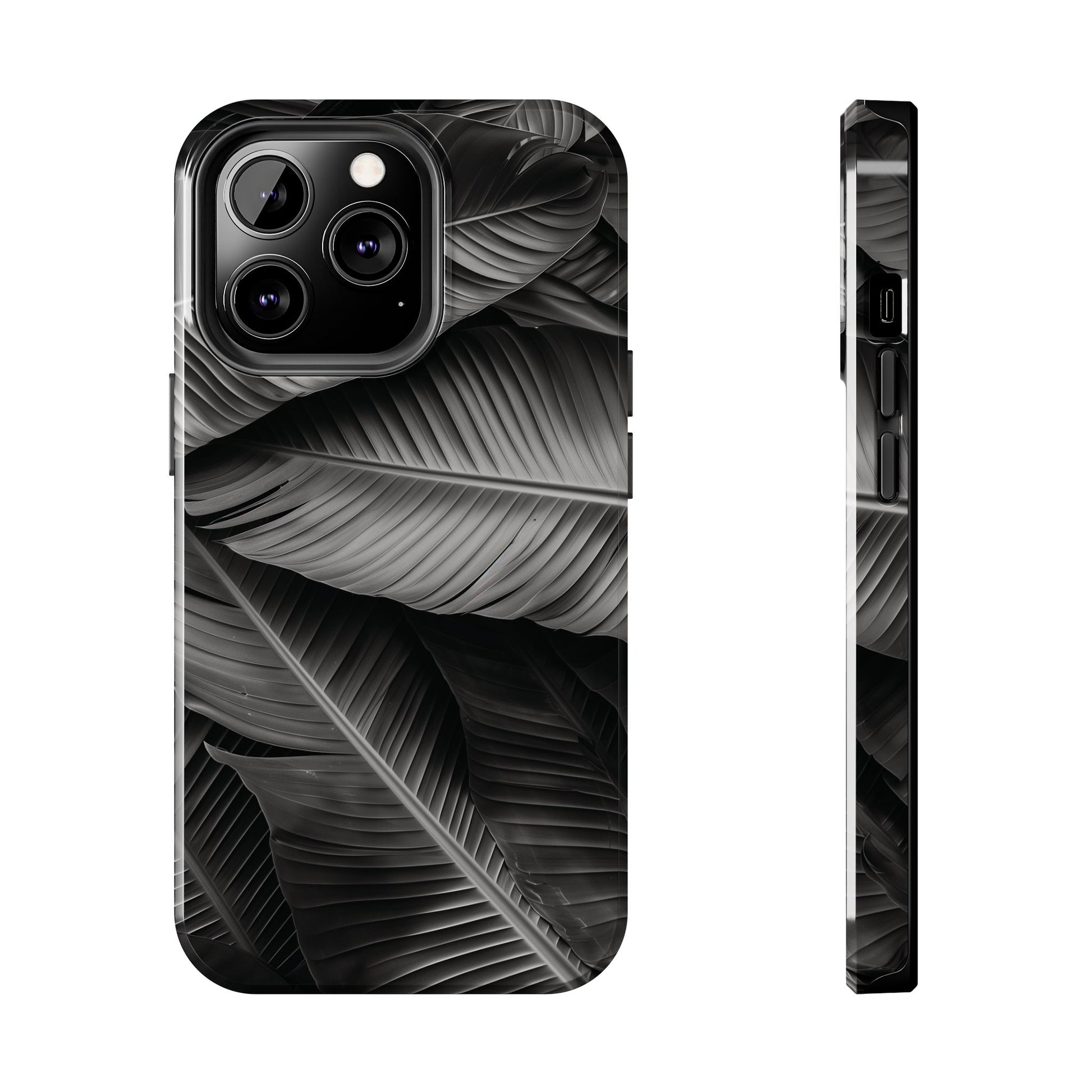 Custom Palm Leaf Phone Case, Palm Tree Phone Case, Tropical Leaf Design, Summer iPhone Cover, Black and White iPhone Case, iPhone 15 Pro Max