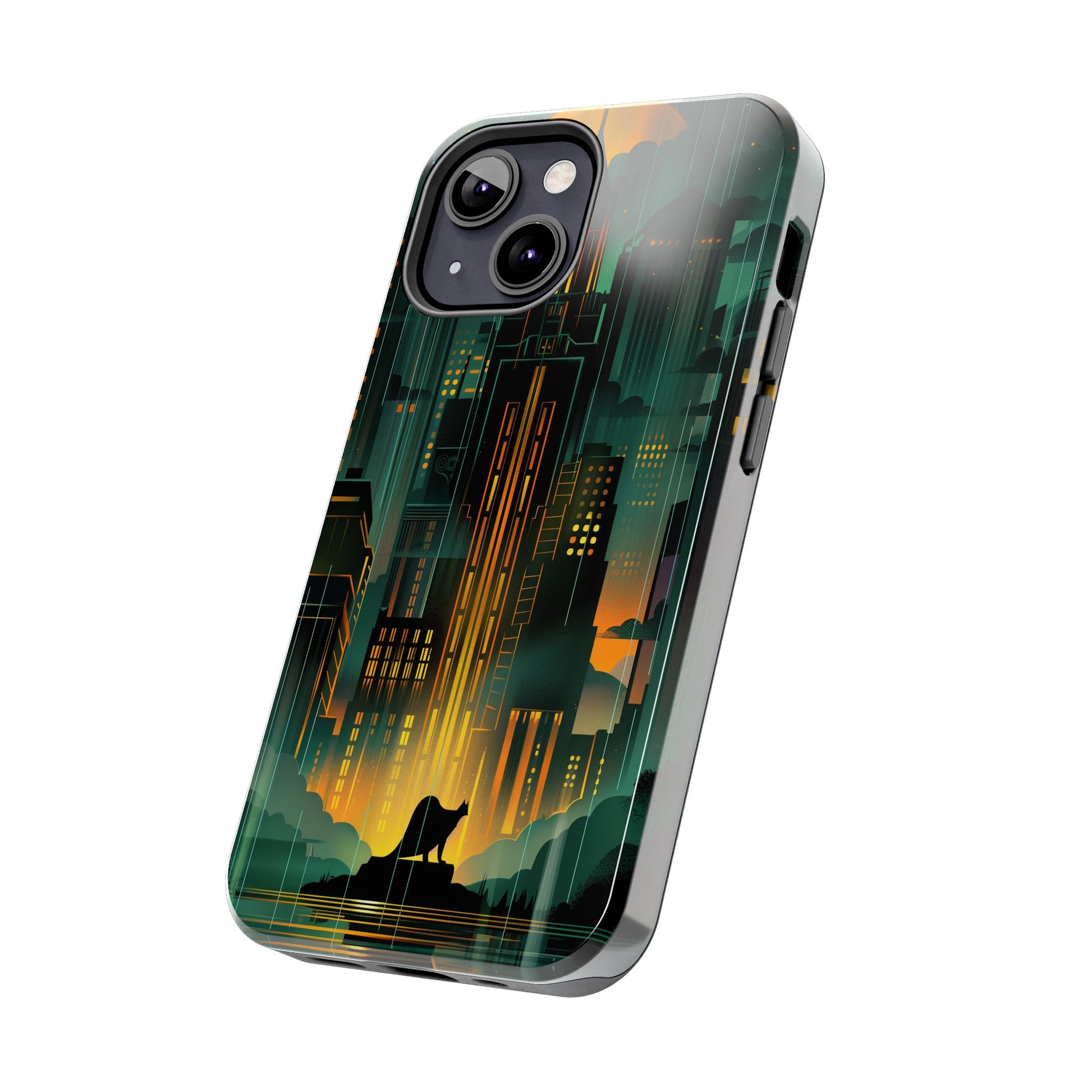 Nighttime Batman Phone Case - Gotham Art Deco Style - Noir Inspired Phone Cover - Dark Knight Accessory