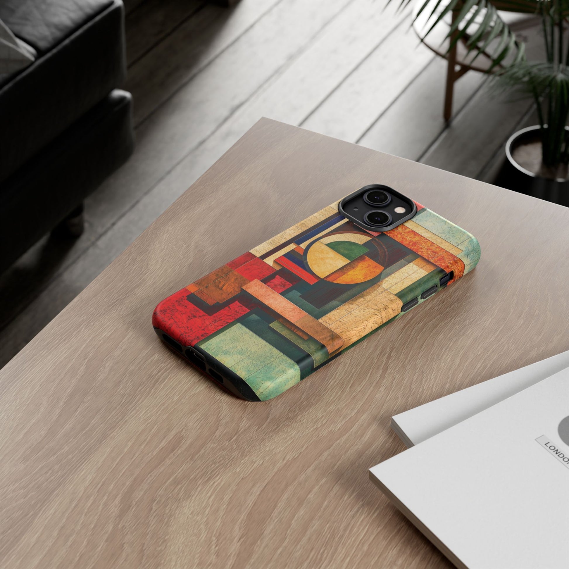 Tan Prairie Style Frank Lloyd Wright Usonian Phone Case Geometric Stained Glass Art Deco Marble Gold 13 14 15 16 iPhone Pro Max Galaxy Pixel