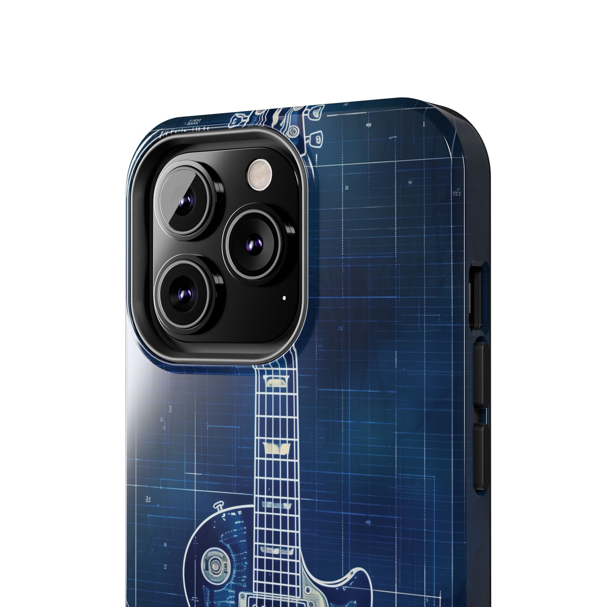 Guitar Phone Case, Guitar Blueprint iPhone Cover, Vintage Guitar Design, Custom iPhone Covers, Rock Music Phone Accessories, Musician Gift