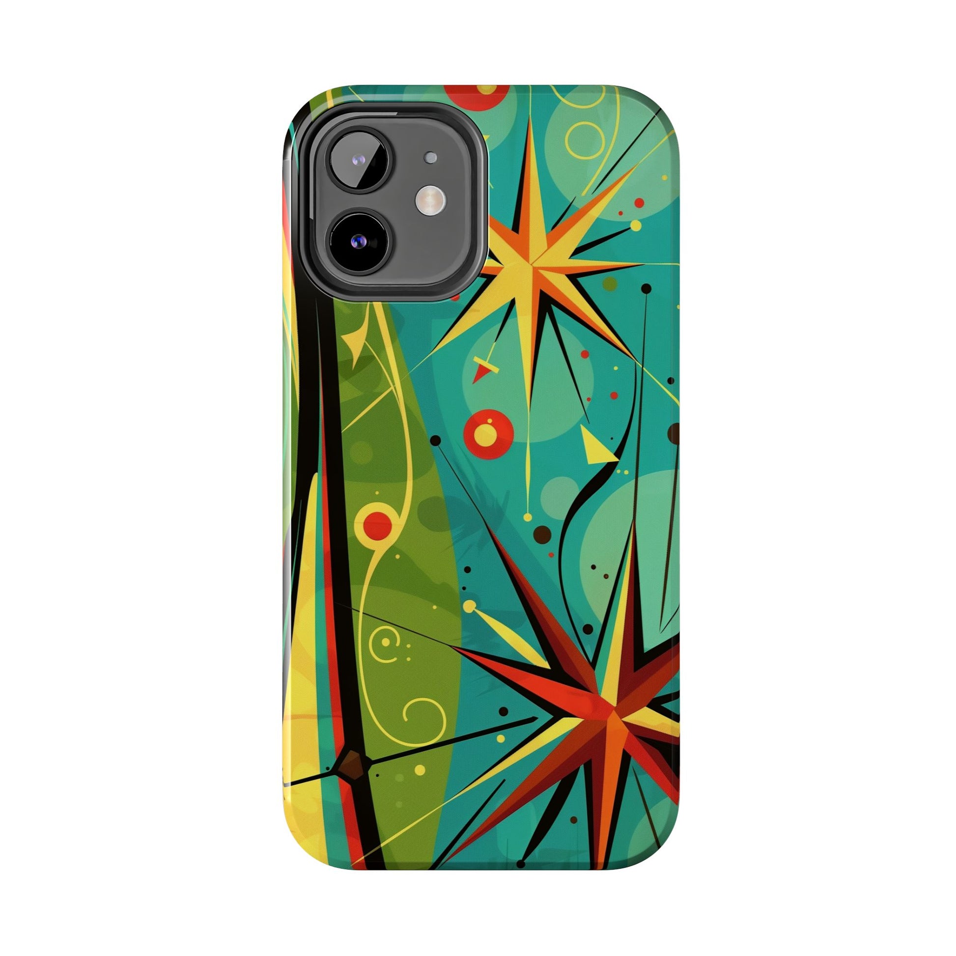 Mid Century Modern Star Design Phone Case, Earth Tone Colors, Retro Style Smartphone Cover, Vintage Phone Case, iPhone 14 Case, Apple iPhone