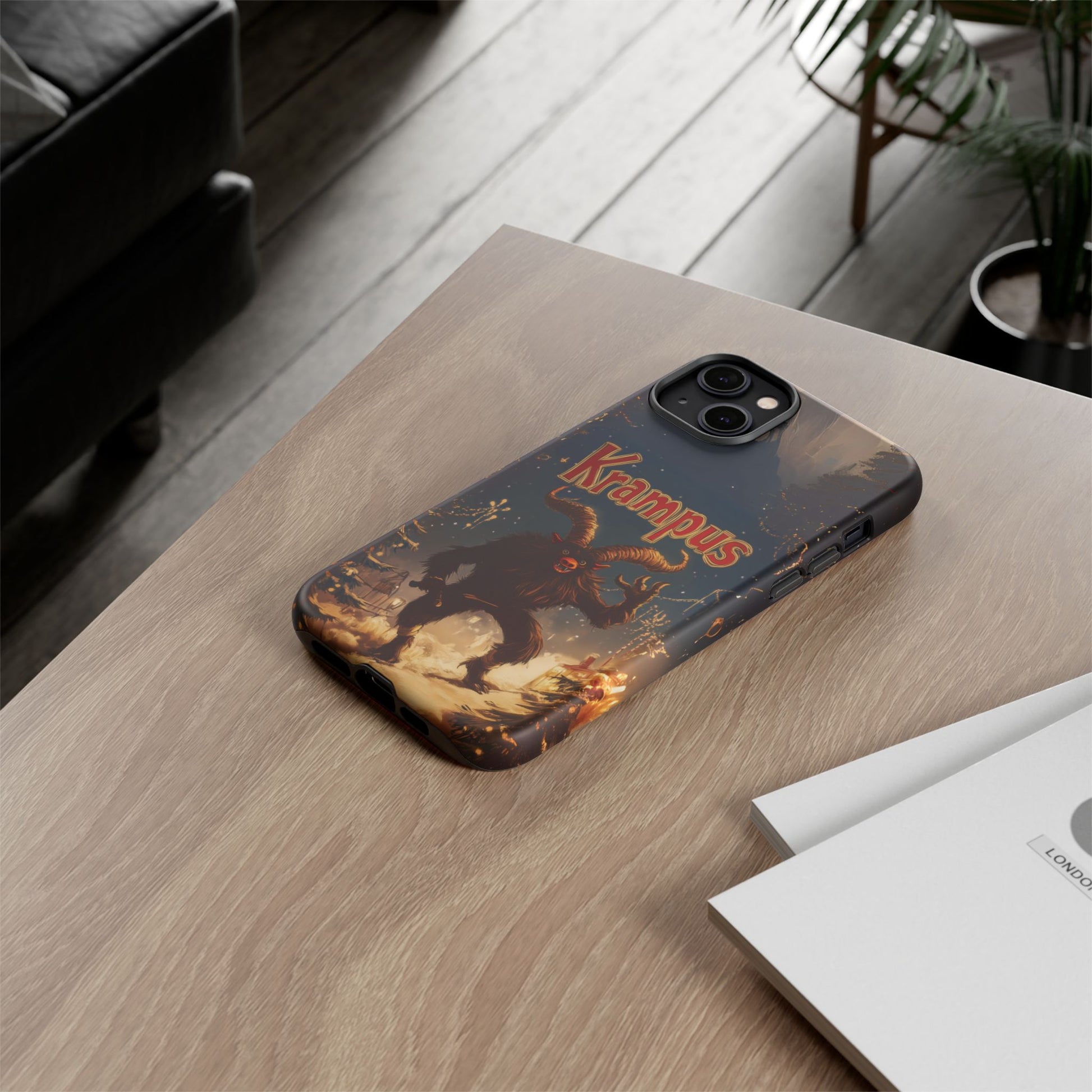 Friendly Krampus Christmas Phone Case Gothic Holiday Traditional Design Scary Merry Santa Claus iphone 13 14 15 16 Pro Max Galaxy Pixel