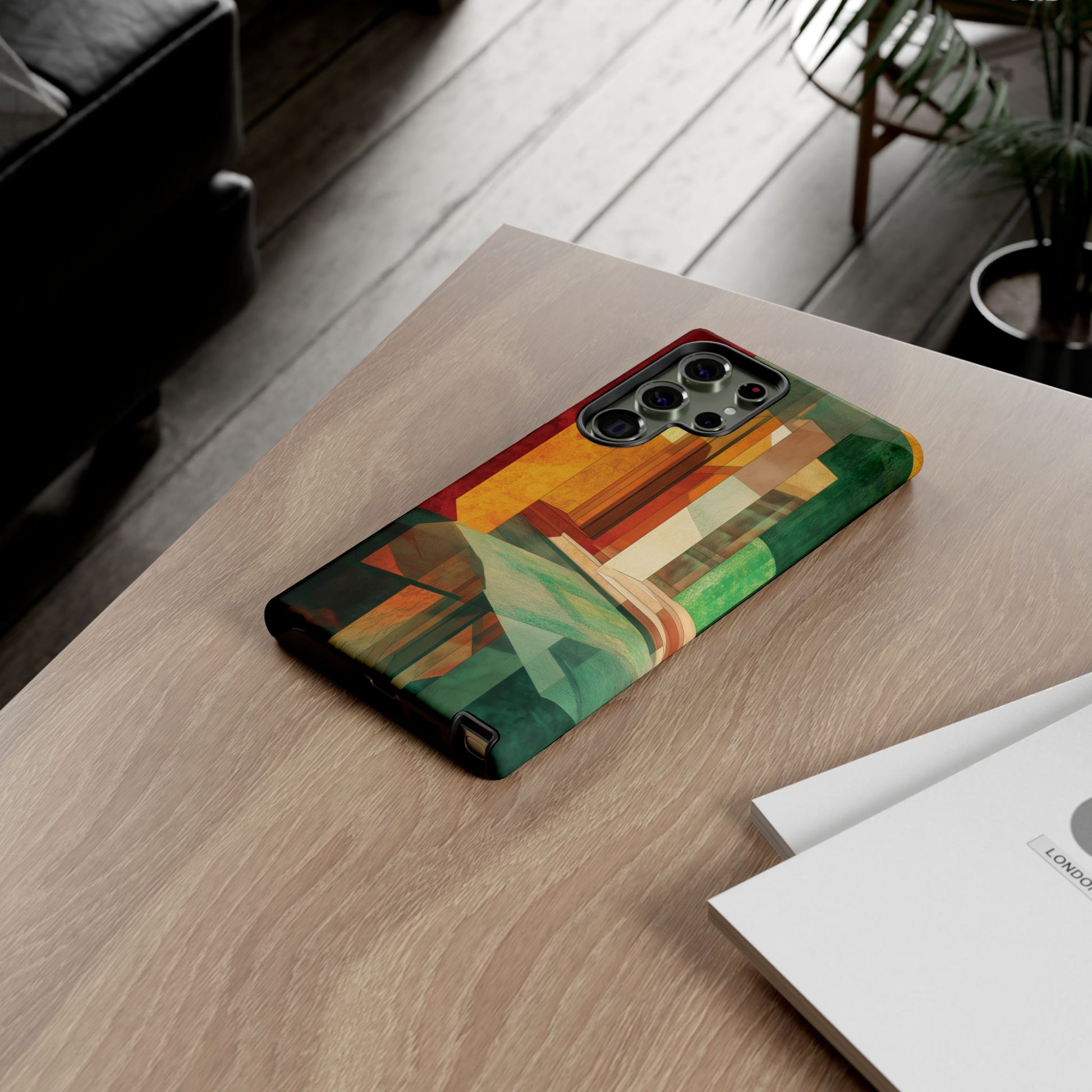 Art Deco Frank Lloyd Wright Inspired Usonian Phone Case Geometric Stained Glass Art Deco Marble Gold 13 14 15 16 iPhone Pro Max Galaxy Pixel