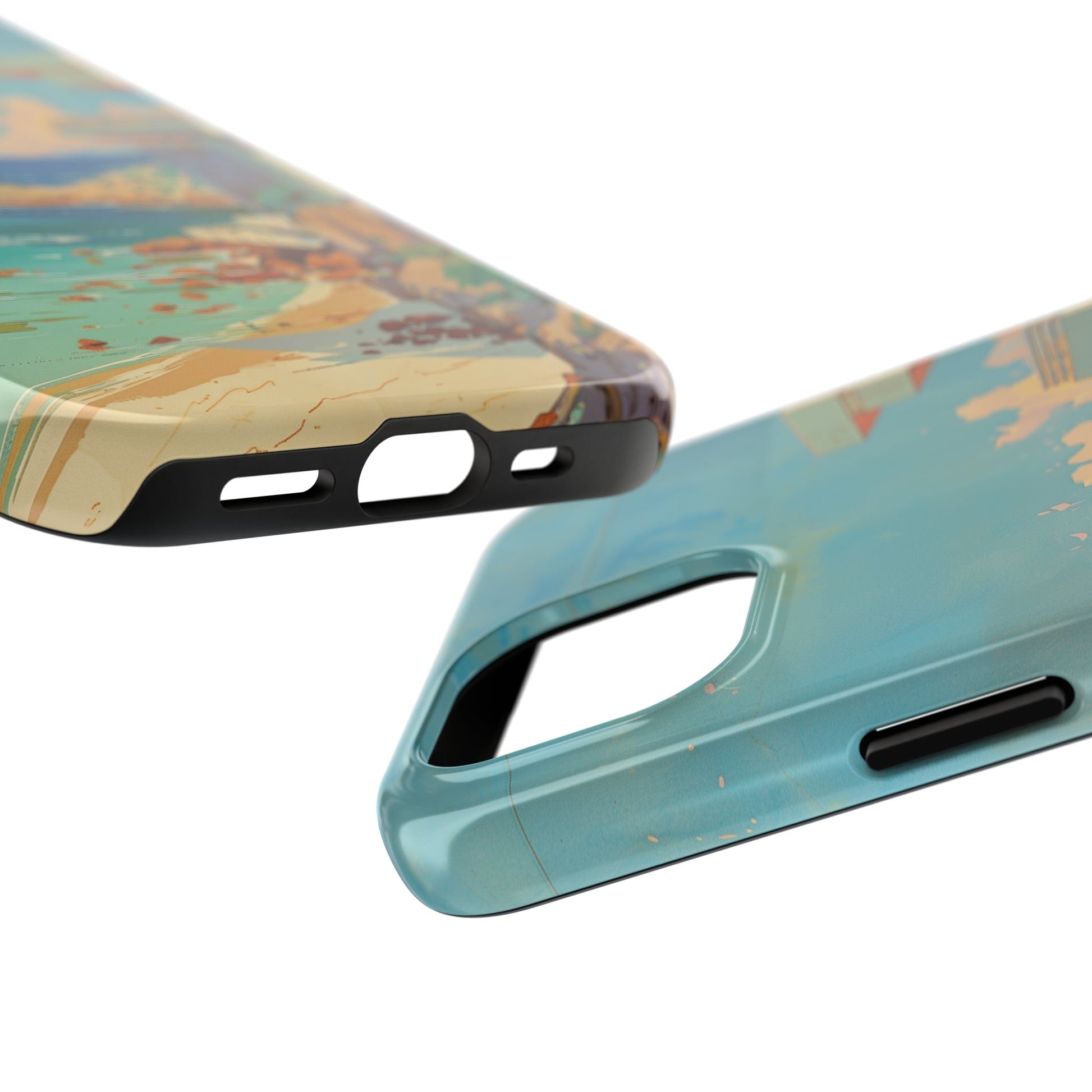 Retro Beach Scene Phone Case, Vintage Tropical Ocean iPhone Case, Summer Beach Phone Cover for iPhone, iphone 15 pro max